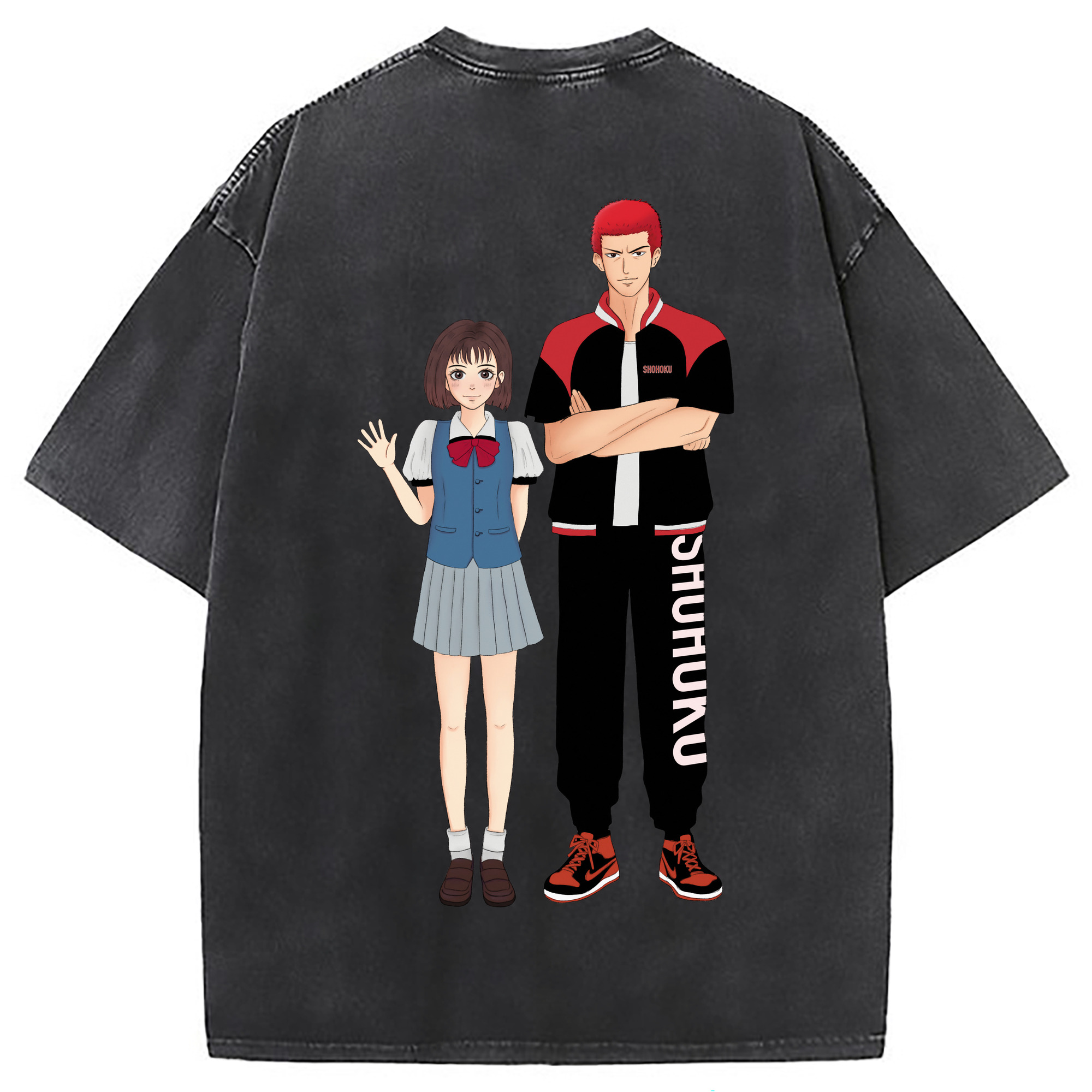 （画像用） SLAM DUNK／スラムダンク 綿100% ヴィンテージ風 半袖Tシャツ（背面プリント）