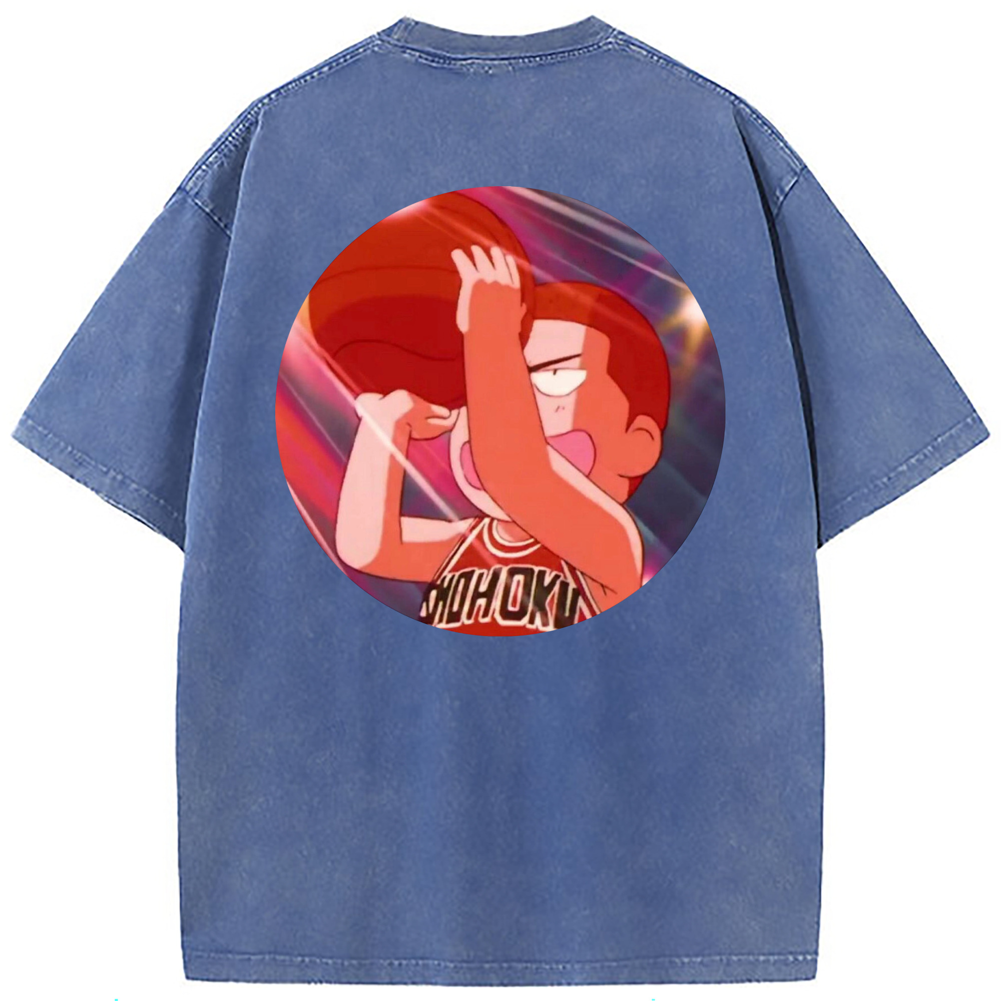 （画像用） SLAM DUNK／スラムダンク 綿100% ヴィンテージ風 半袖Tシャツ（背面プリント）