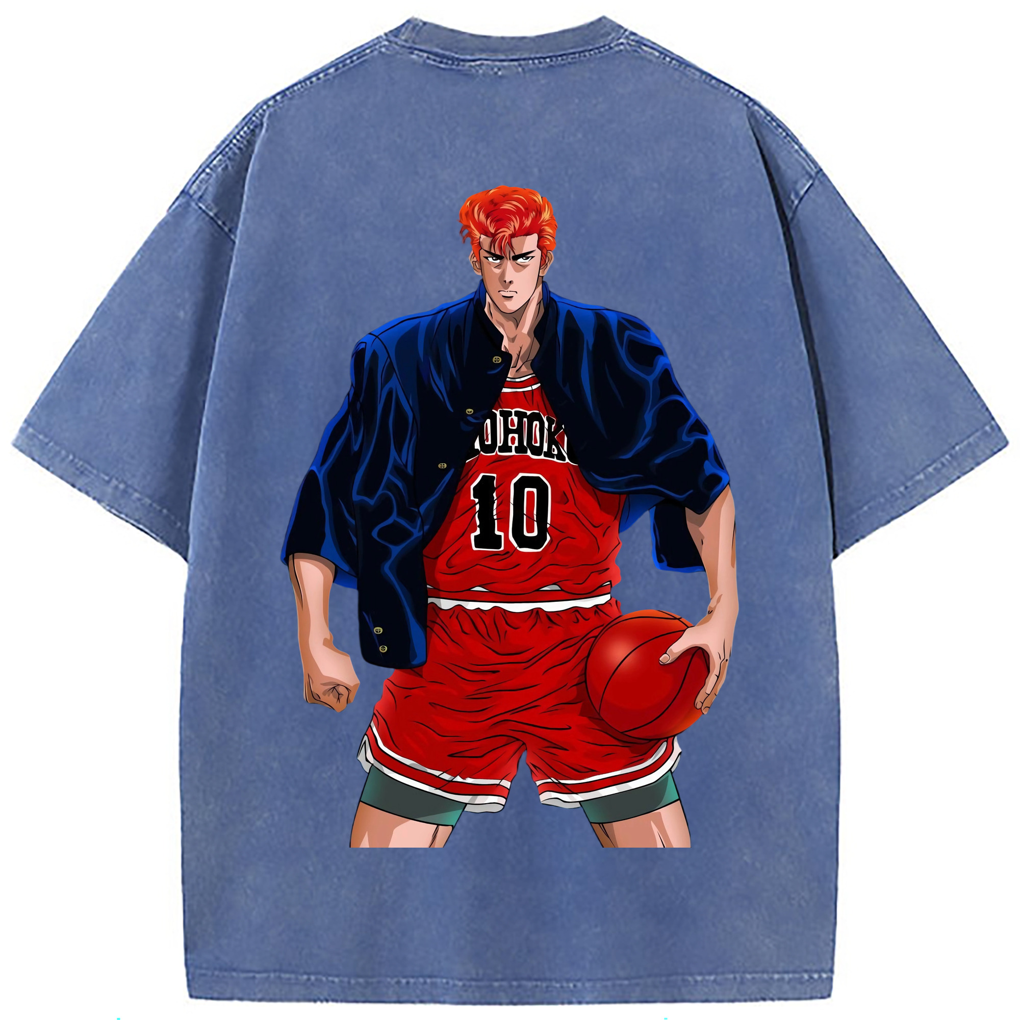 （画像用） SLAM DUNK／スラムダンク 綿100% ヴィンテージ風 半袖Tシャツ（背面プリント）