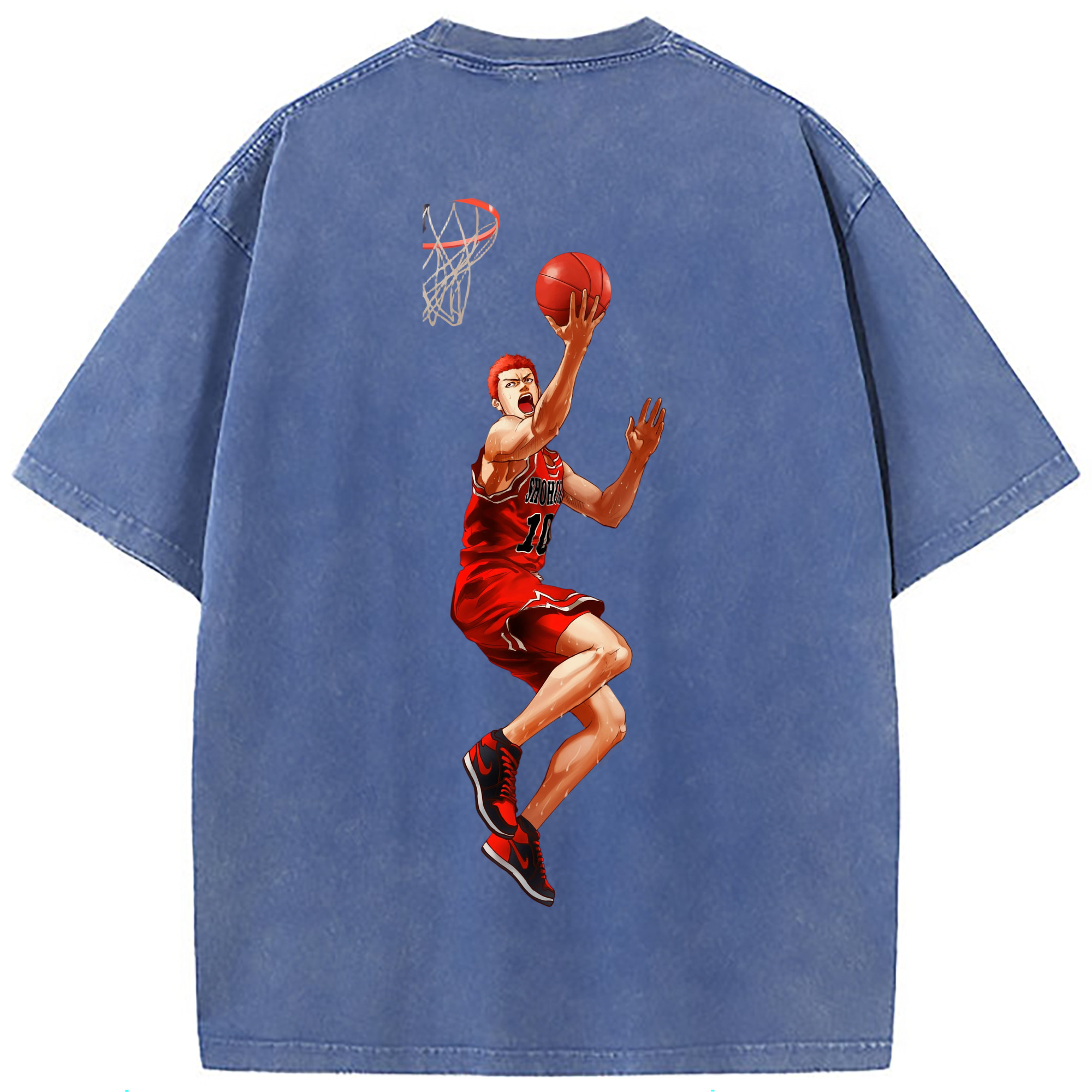（画像用） SLAM DUNK／スラムダンク 綿100% ヴィンテージ風 半袖Tシャツ（背面プリント）