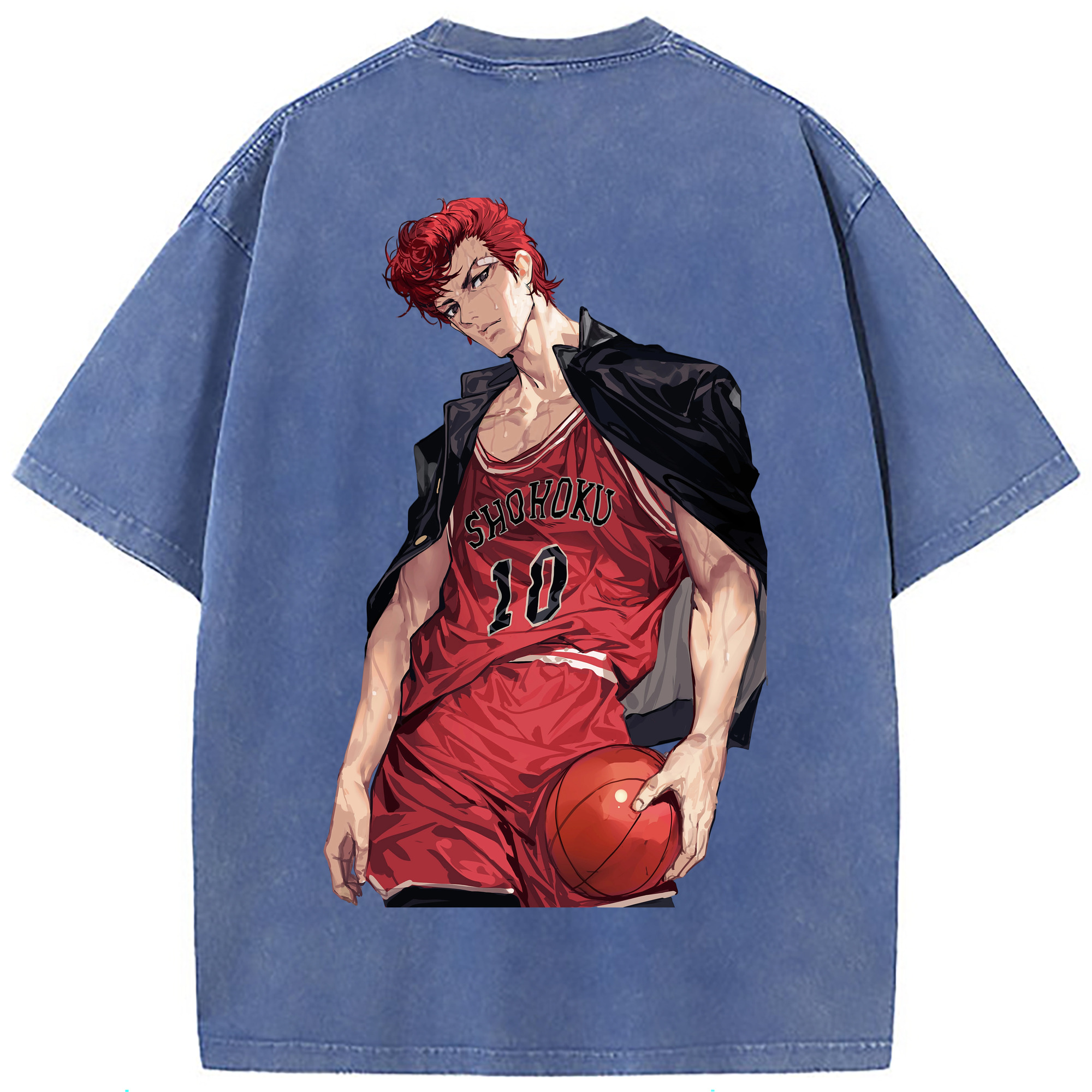 （画像用） SLAM DUNK／スラムダンク 綿100% ヴィンテージ風 半袖Tシャツ（背面プリント）