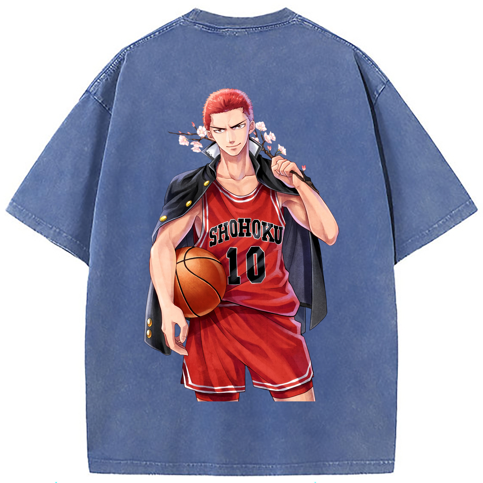 （画像用） SLAM DUNK／スラムダンク 綿100% ヴィンテージ風 半袖Tシャツ（背面プリント）