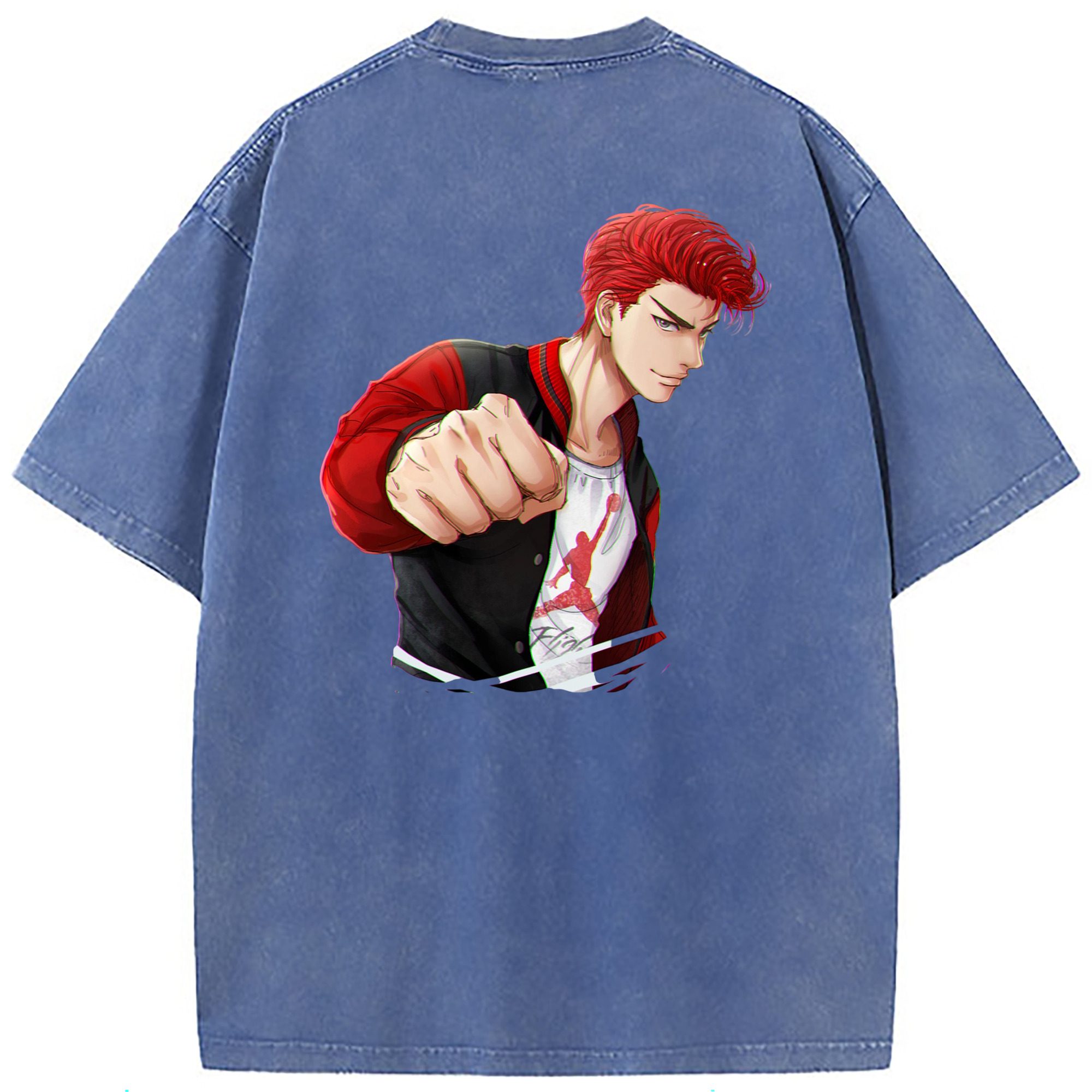 （画像用） SLAM DUNK／スラムダンク 綿100% ヴィンテージ風 半袖Tシャツ（背面プリント）