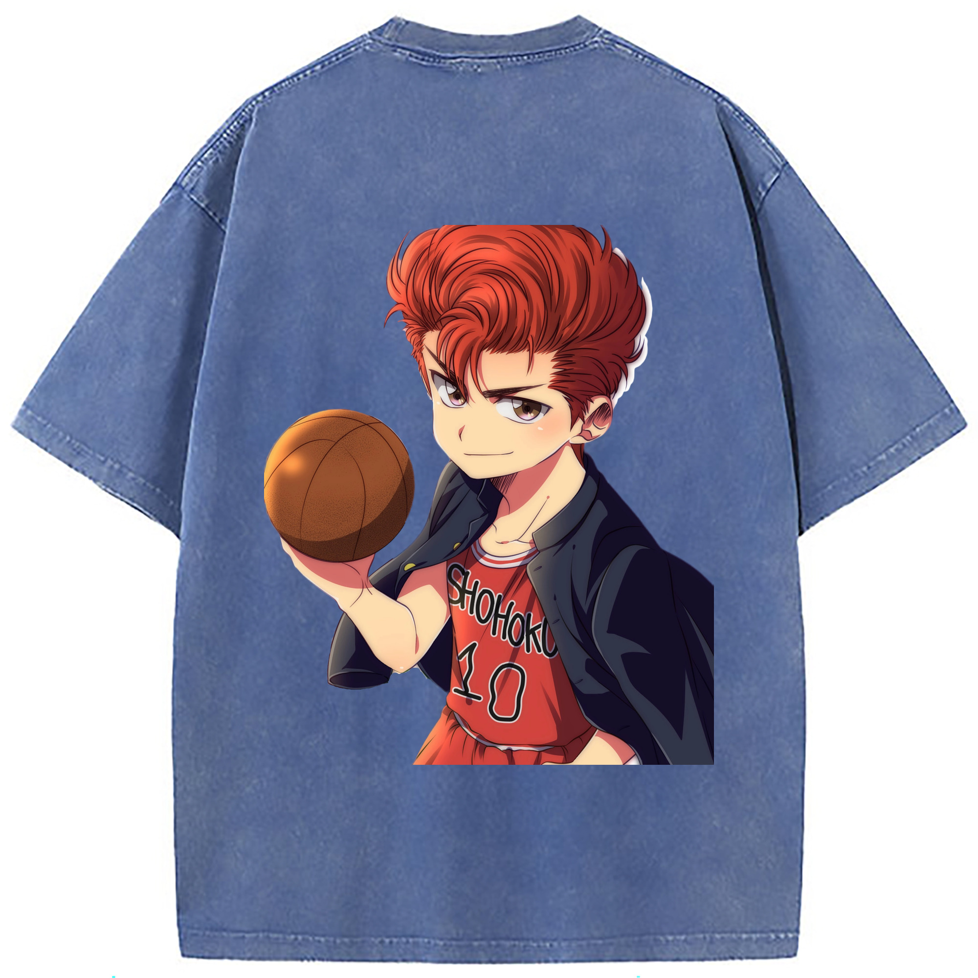 （画像用） SLAM DUNK／スラムダンク 綿100% ヴィンテージ風 半袖Tシャツ（背面プリント）