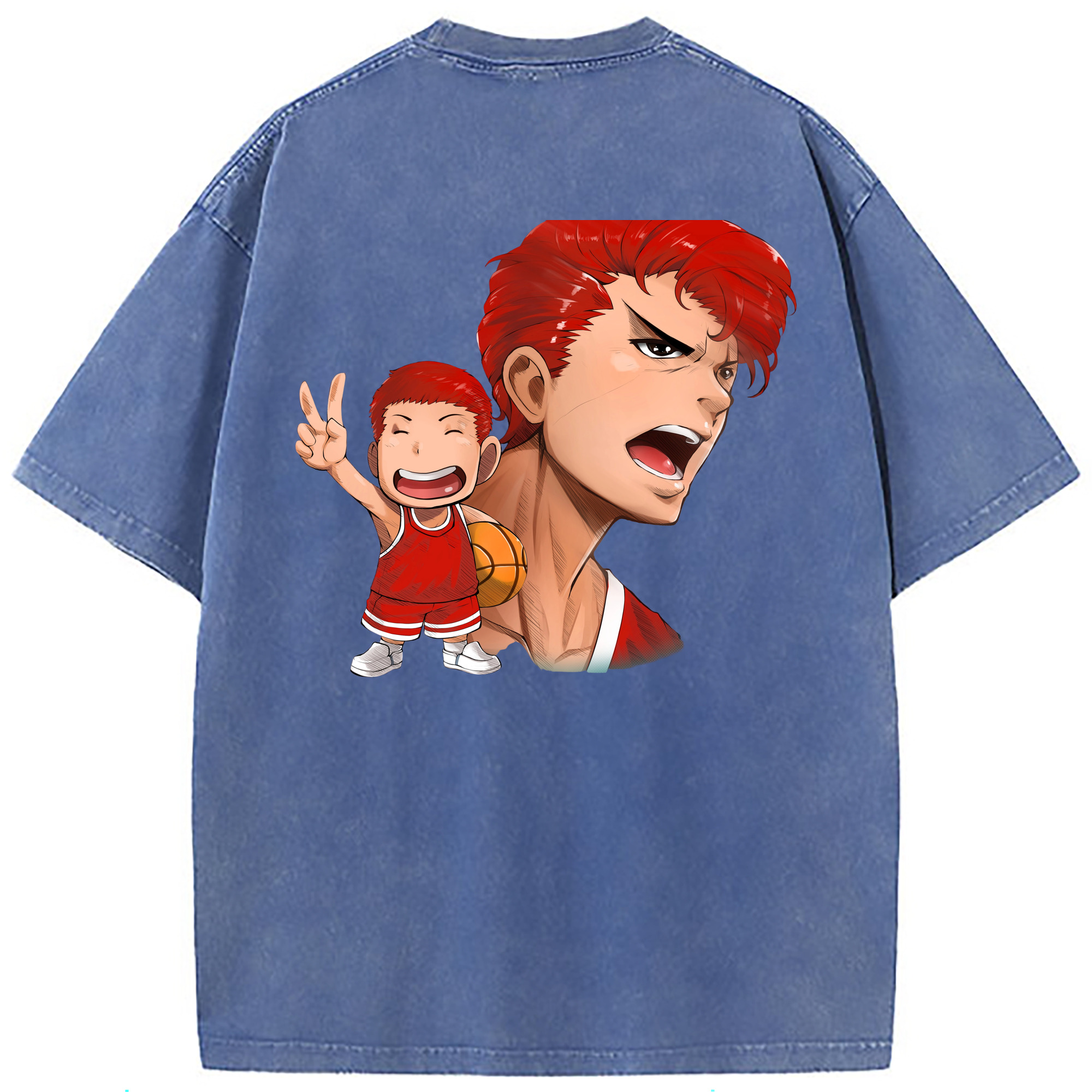 （画像用） SLAM DUNK／スラムダンク 綿100% ヴィンテージ風 半袖Tシャツ（背面プリント）