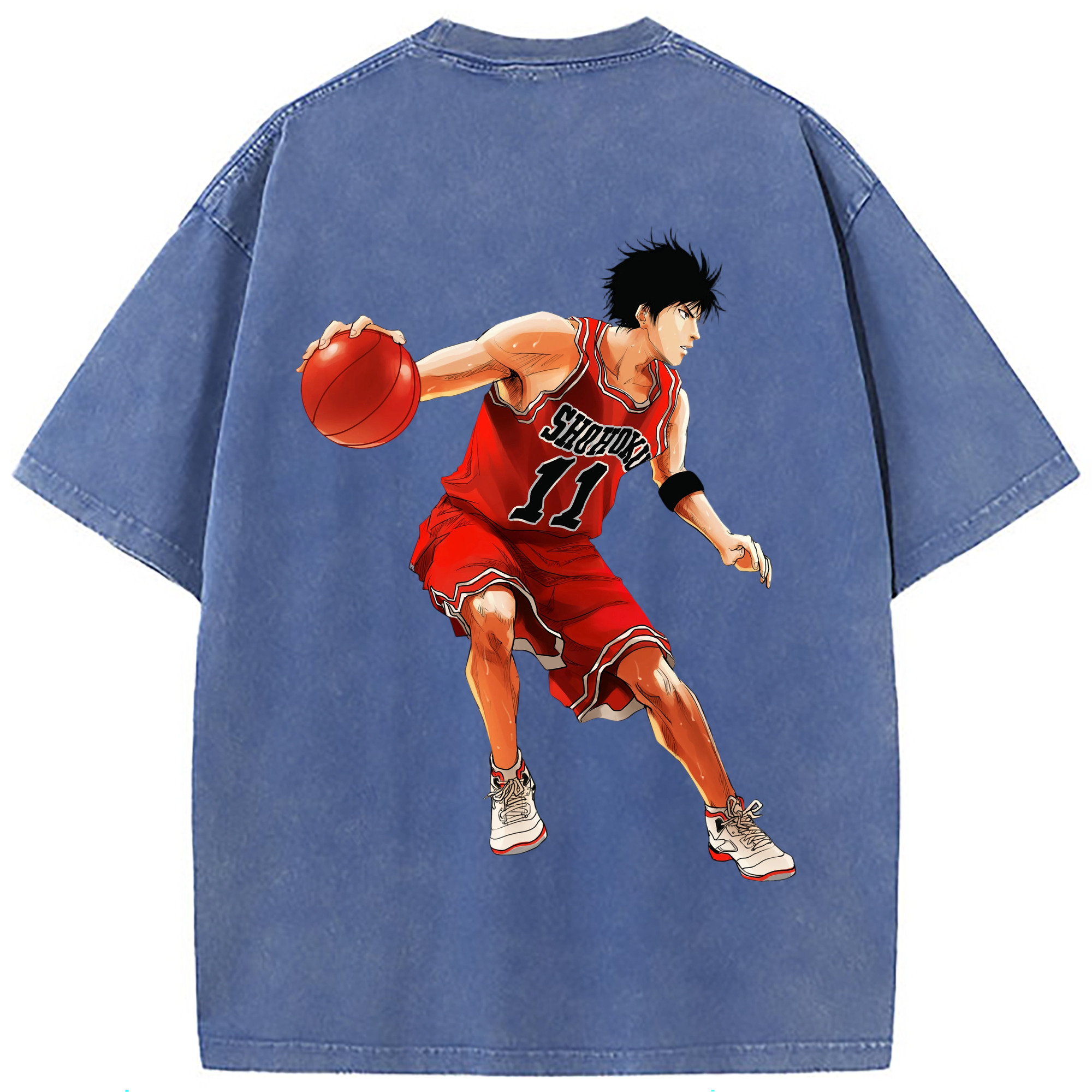 （画像用） SLAM DUNK／スラムダンク 綿100% ヴィンテージ風 半袖Tシャツ（背面プリント）