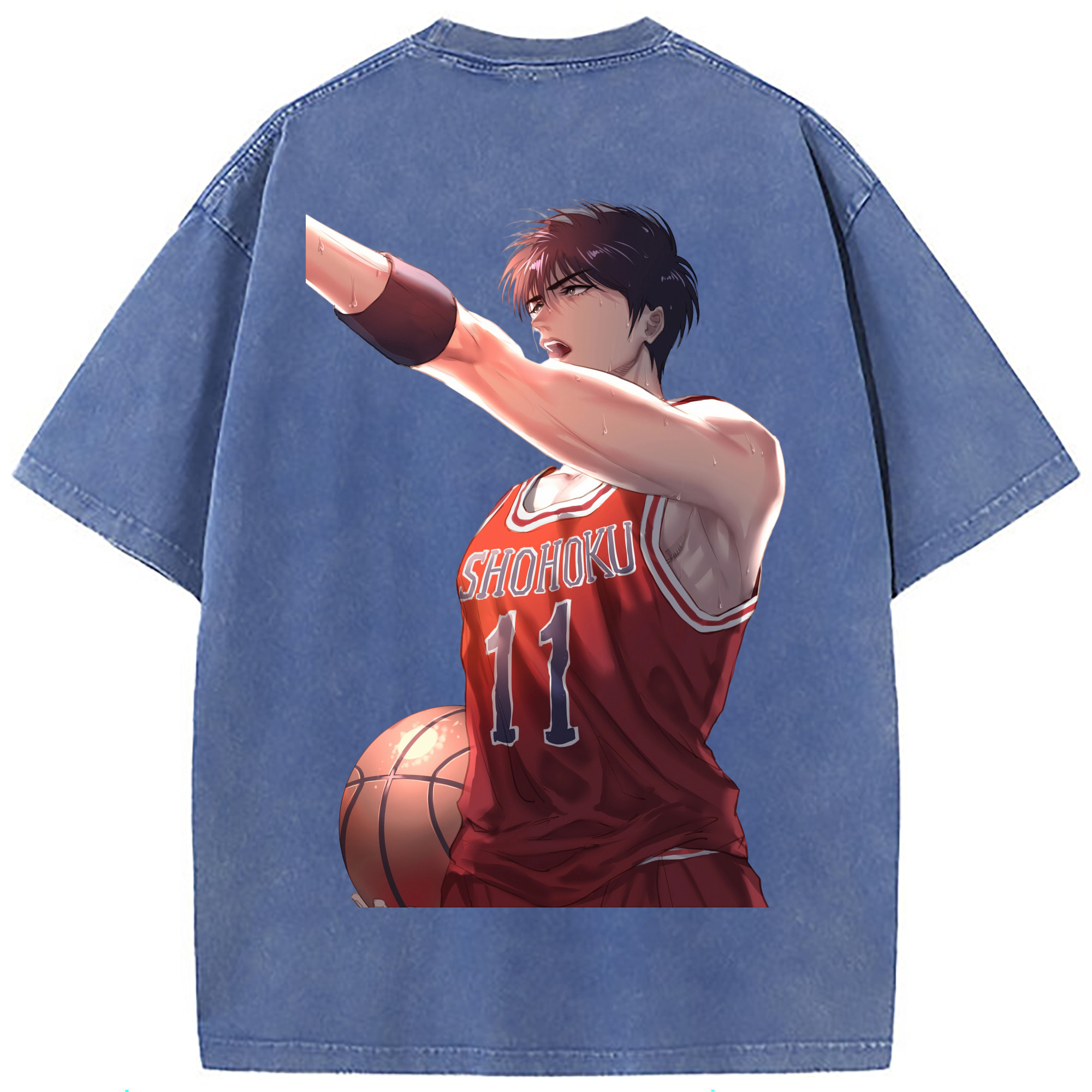 （画像用） SLAM DUNK／スラムダンク 綿100% ヴィンテージ風 半袖Tシャツ（背面プリント）