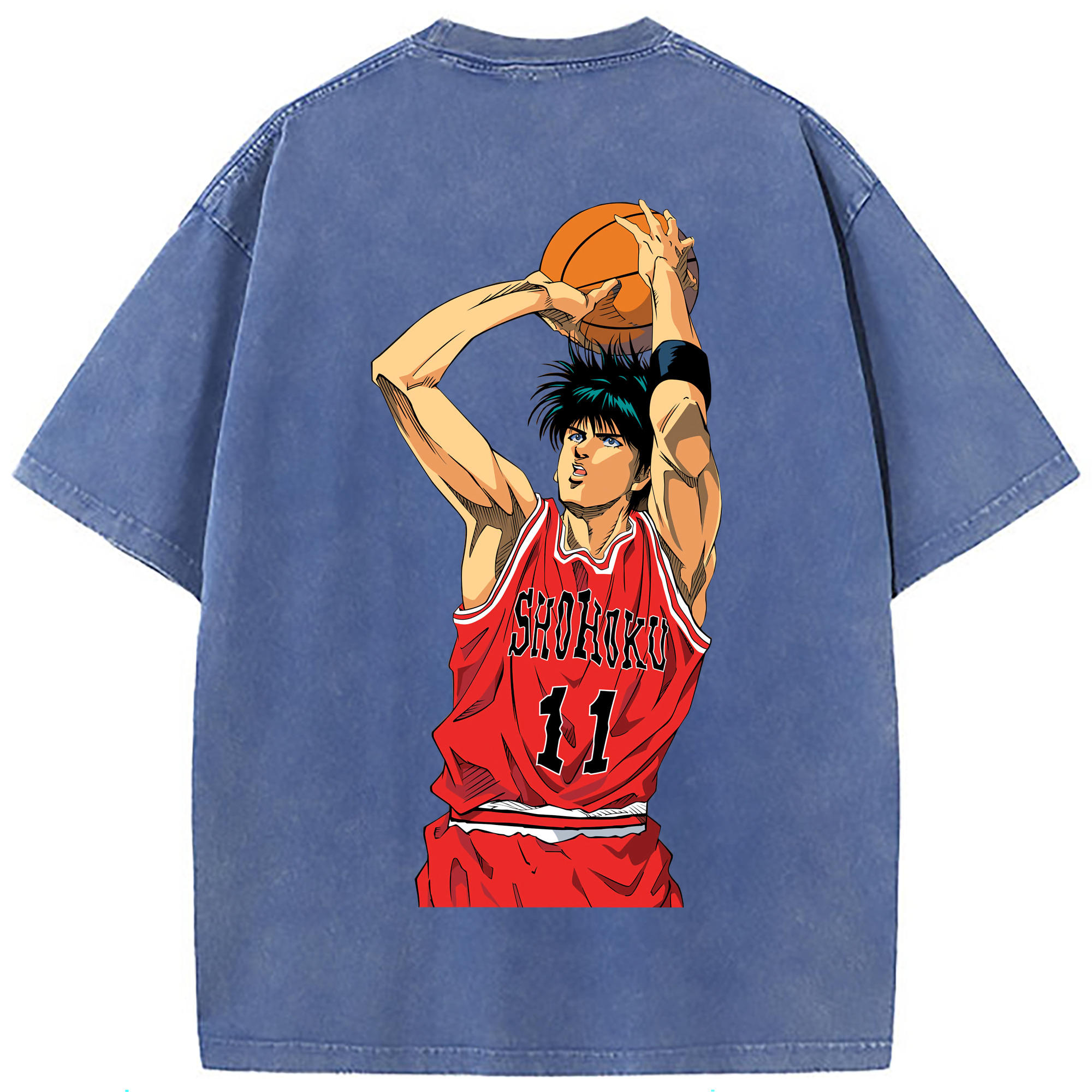 （画像用） SLAM DUNK／スラムダンク 綿100% ヴィンテージ風 半袖Tシャツ（背面プリント）