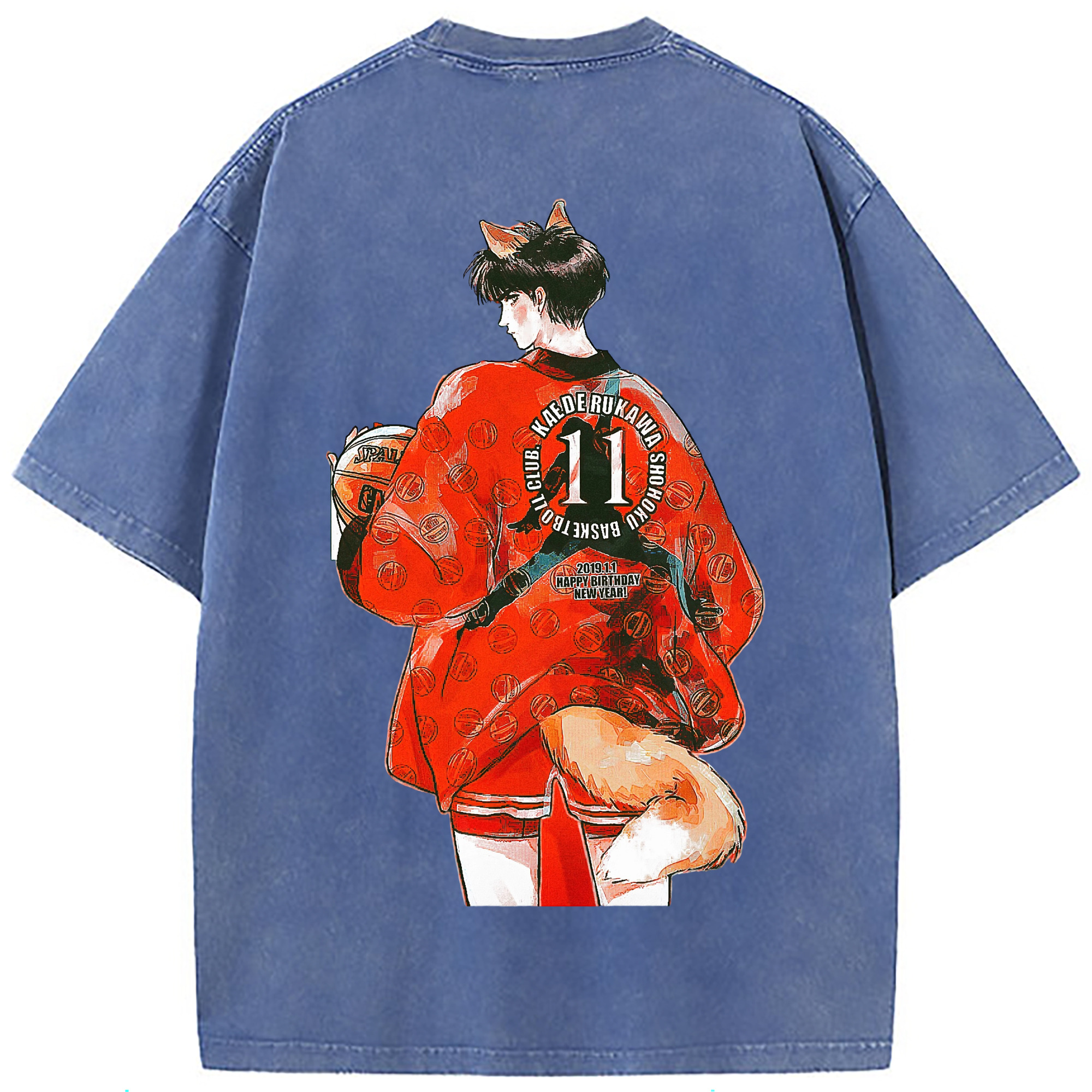 （画像用） SLAM DUNK／スラムダンク 綿100% ヴィンテージ風 半袖Tシャツ（背面プリント）