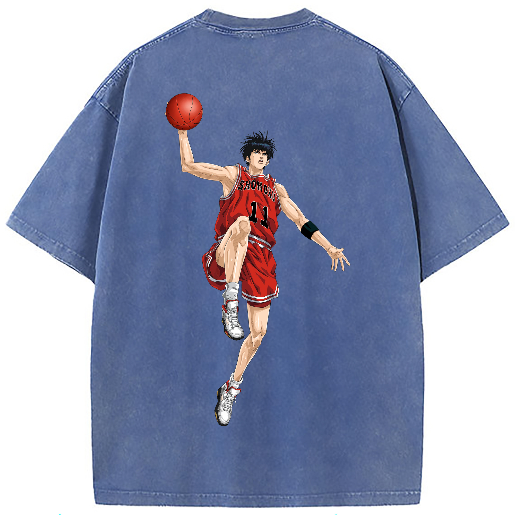 （画像用） SLAM DUNK／スラムダンク 綿100% ヴィンテージ風 半袖Tシャツ（背面プリント）