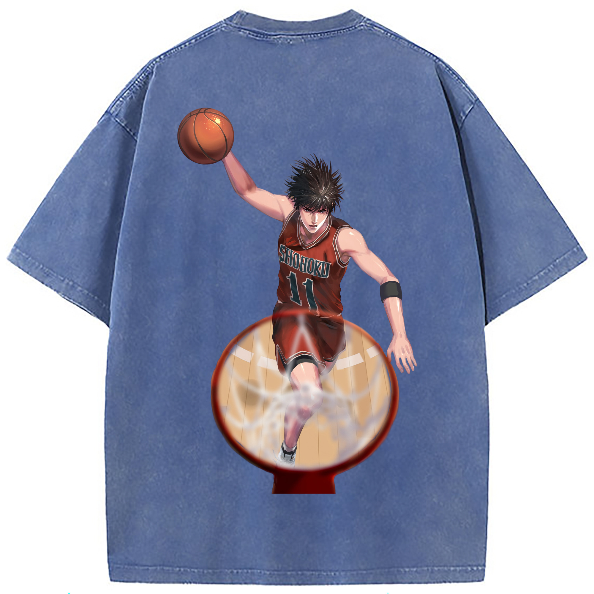 （画像用） SLAM DUNK／スラムダンク 綿100% ヴィンテージ風 半袖Tシャツ（背面プリント）