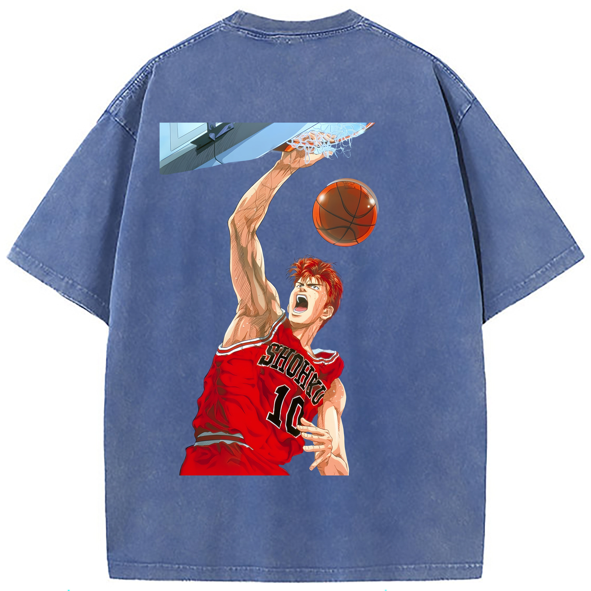 （画像用） SLAM DUNK／スラムダンク 綿100% ヴィンテージ風 半袖Tシャツ（背面プリント）