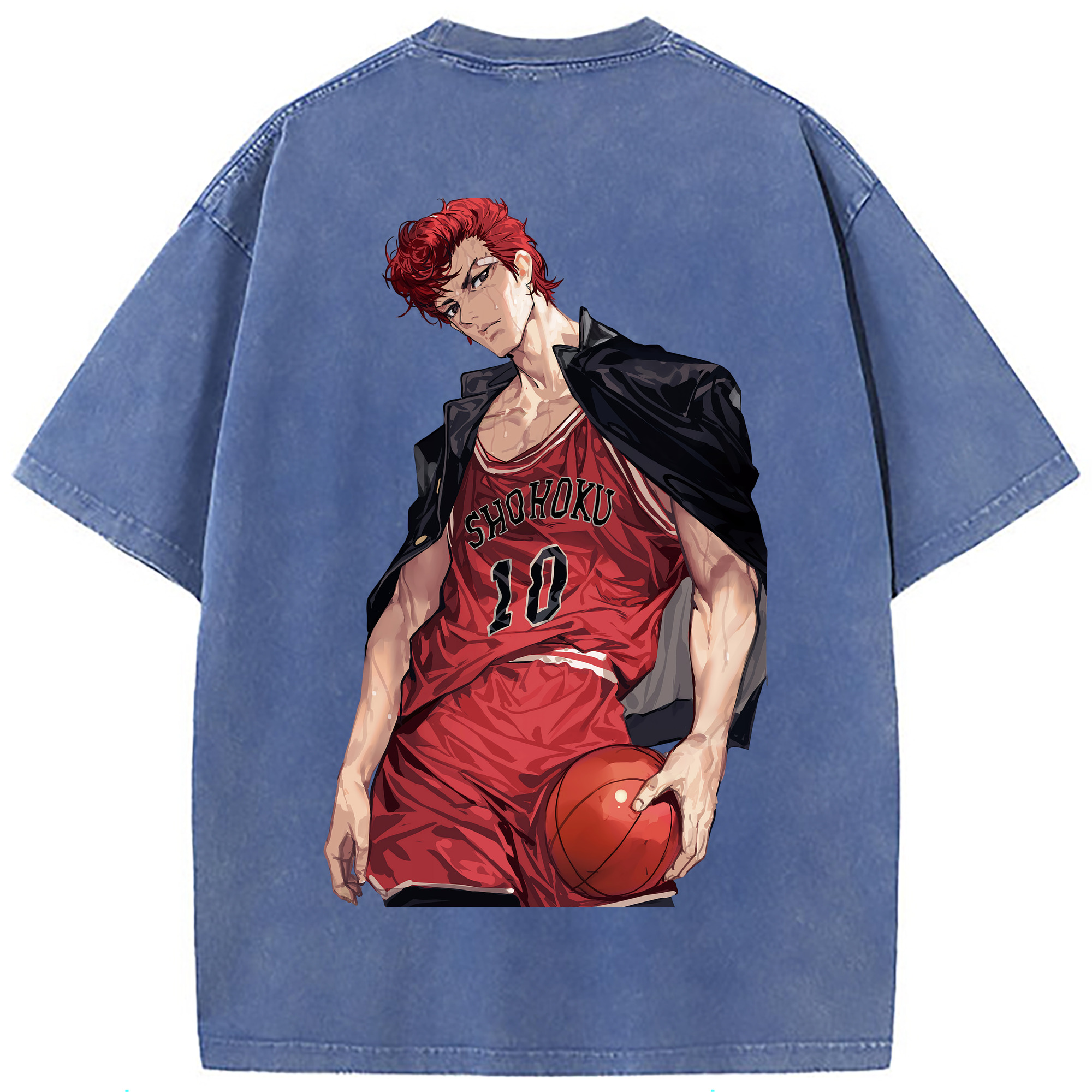 （画像用） SLAM DUNK／スラムダンク 綿100% ヴィンテージ風 半袖Tシャツ（背面プリント）