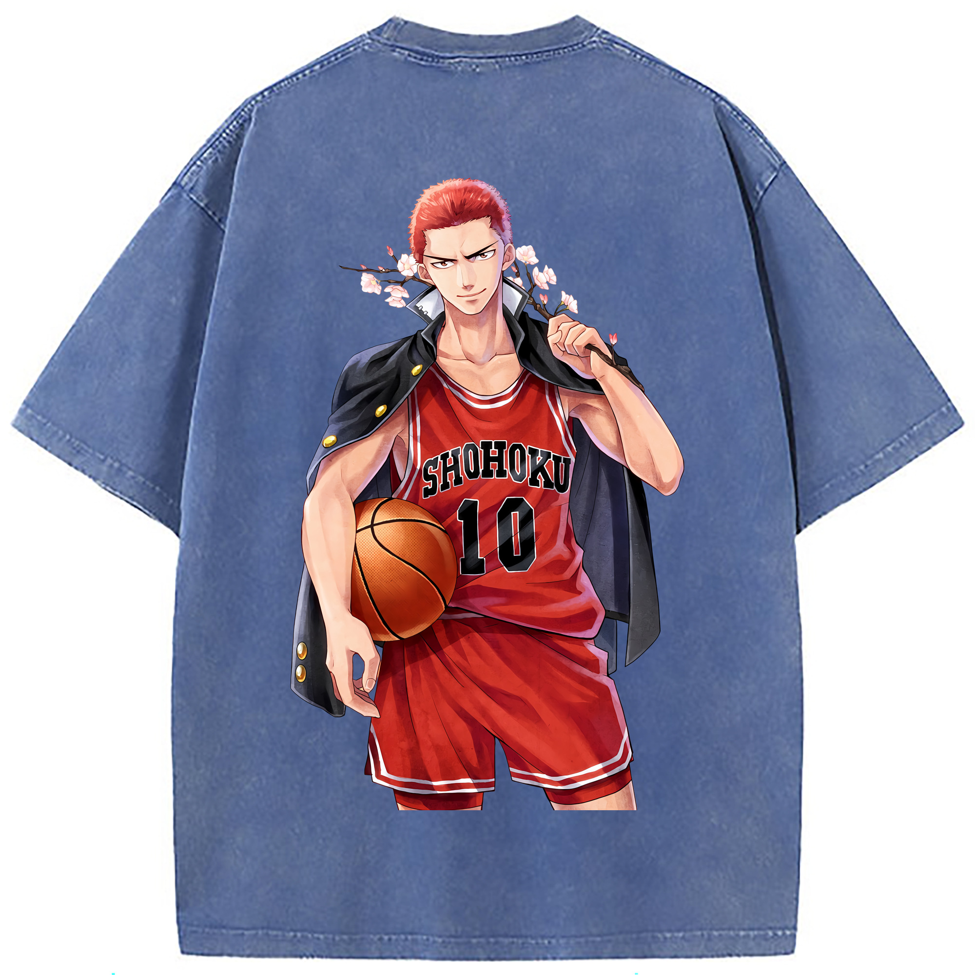 （画像用） SLAM DUNK／スラムダンク 綿100% ヴィンテージ風 半袖Tシャツ（背面プリント）