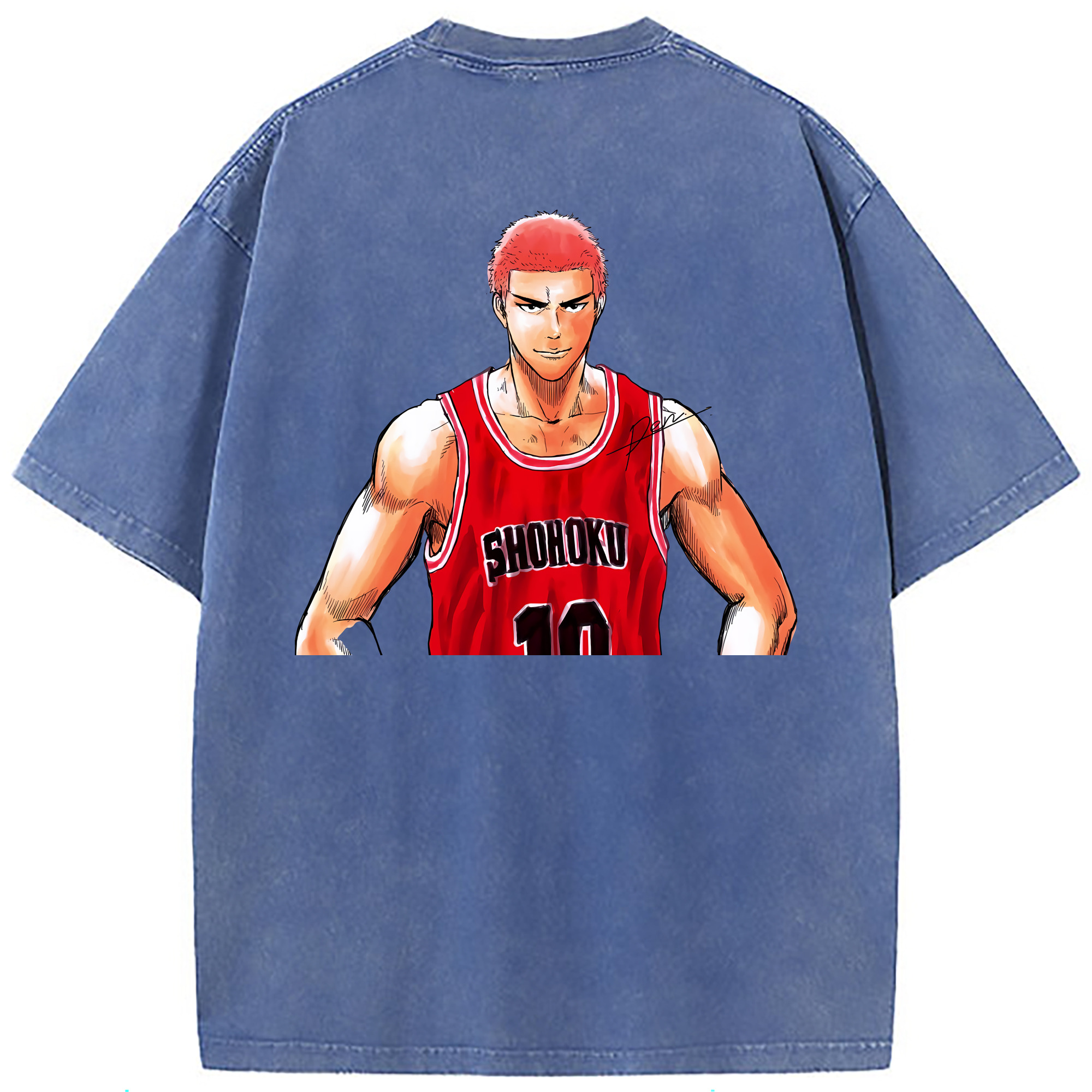 （画像用） SLAM DUNK／スラムダンク 綿100% ヴィンテージ風 半袖Tシャツ（背面プリント）