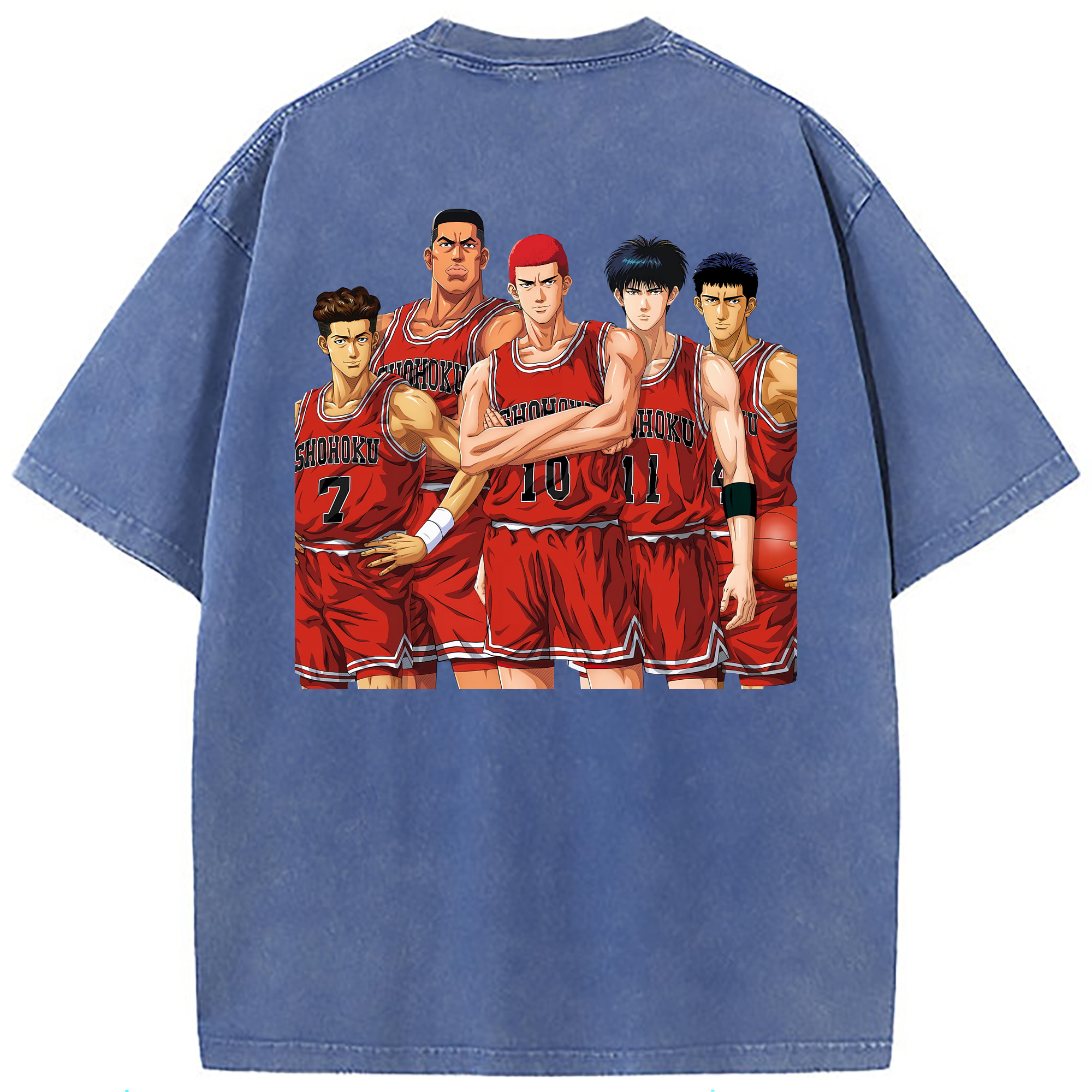 （画像用） SLAM DUNK／スラムダンク 綿100% ヴィンテージ風 半袖Tシャツ（背面プリント）