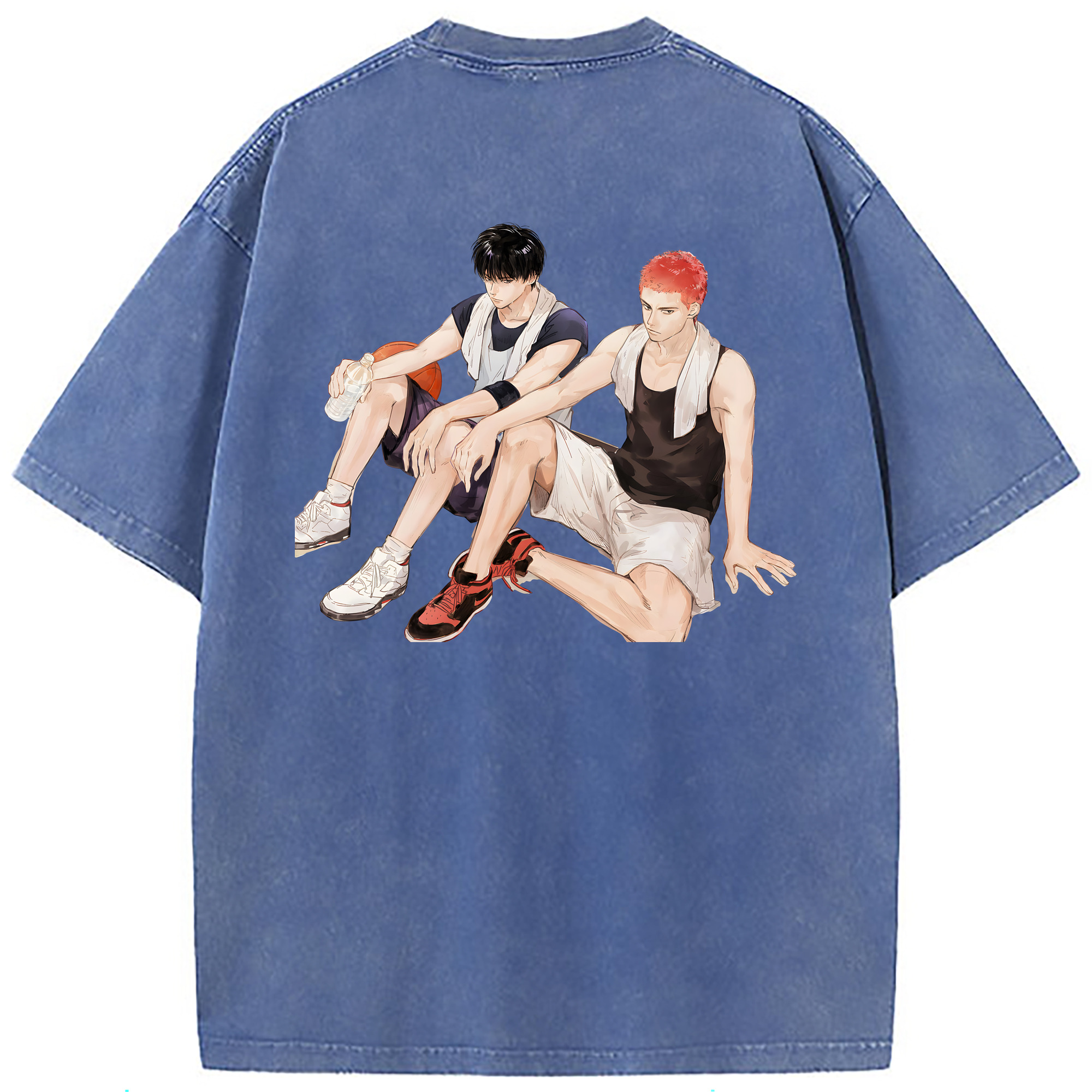 （画像用） SLAM DUNK／スラムダンク 綿100% ヴィンテージ風 半袖Tシャツ（背面プリント）