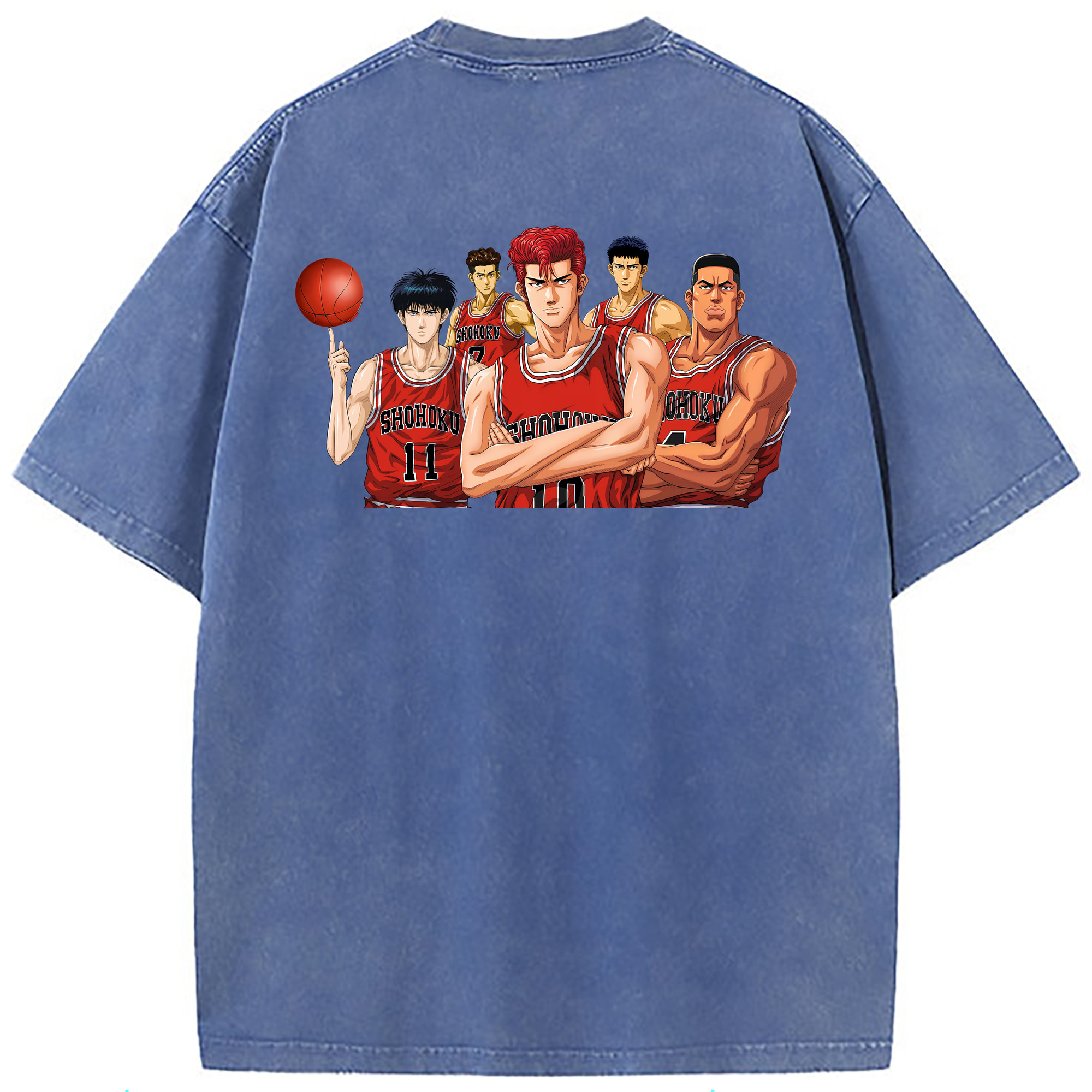 （画像用） SLAM DUNK／スラムダンク 綿100% ヴィンテージ風 半袖Tシャツ（背面プリント）