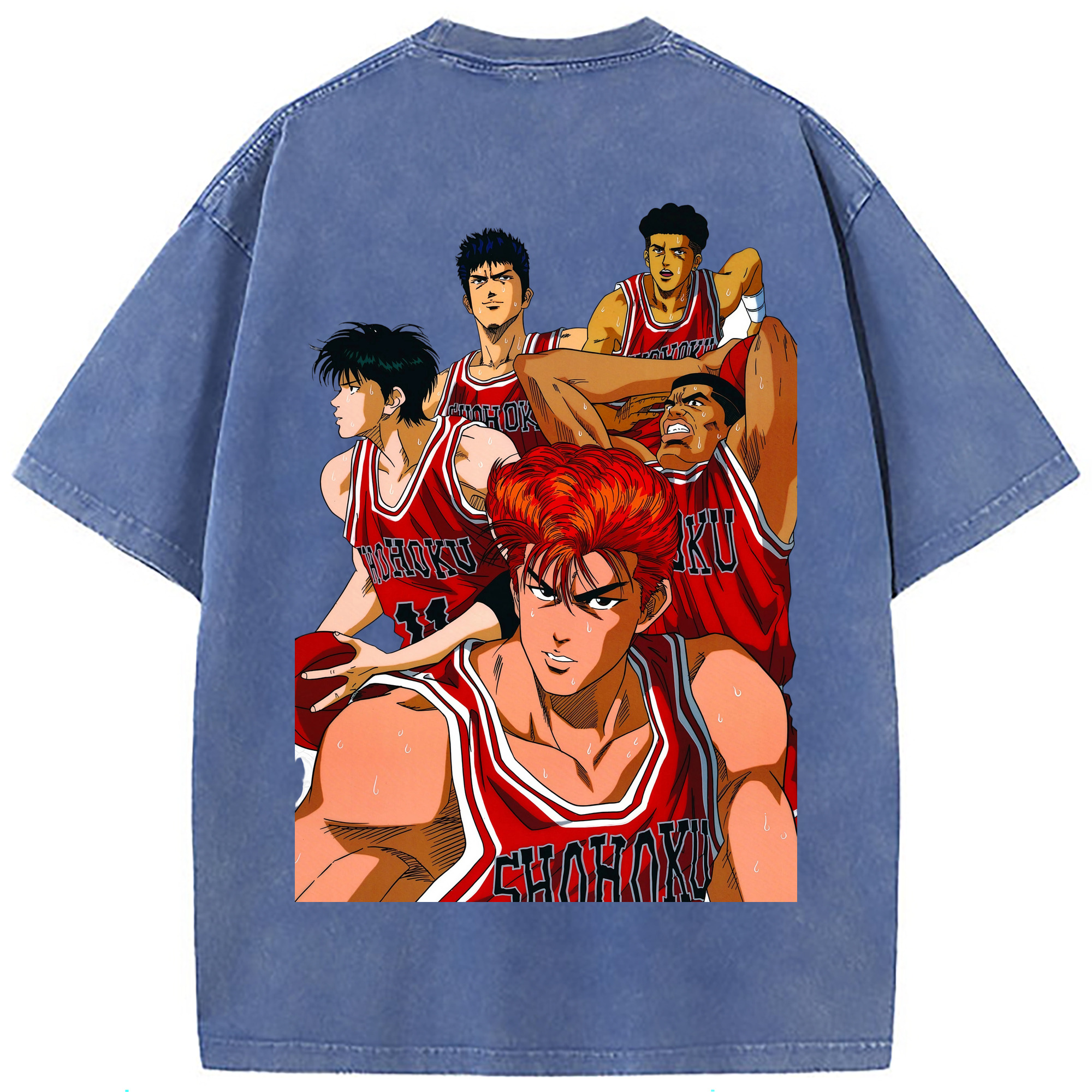 （画像用） SLAM DUNK／スラムダンク 綿100% ヴィンテージ風 半袖Tシャツ（背面プリント）