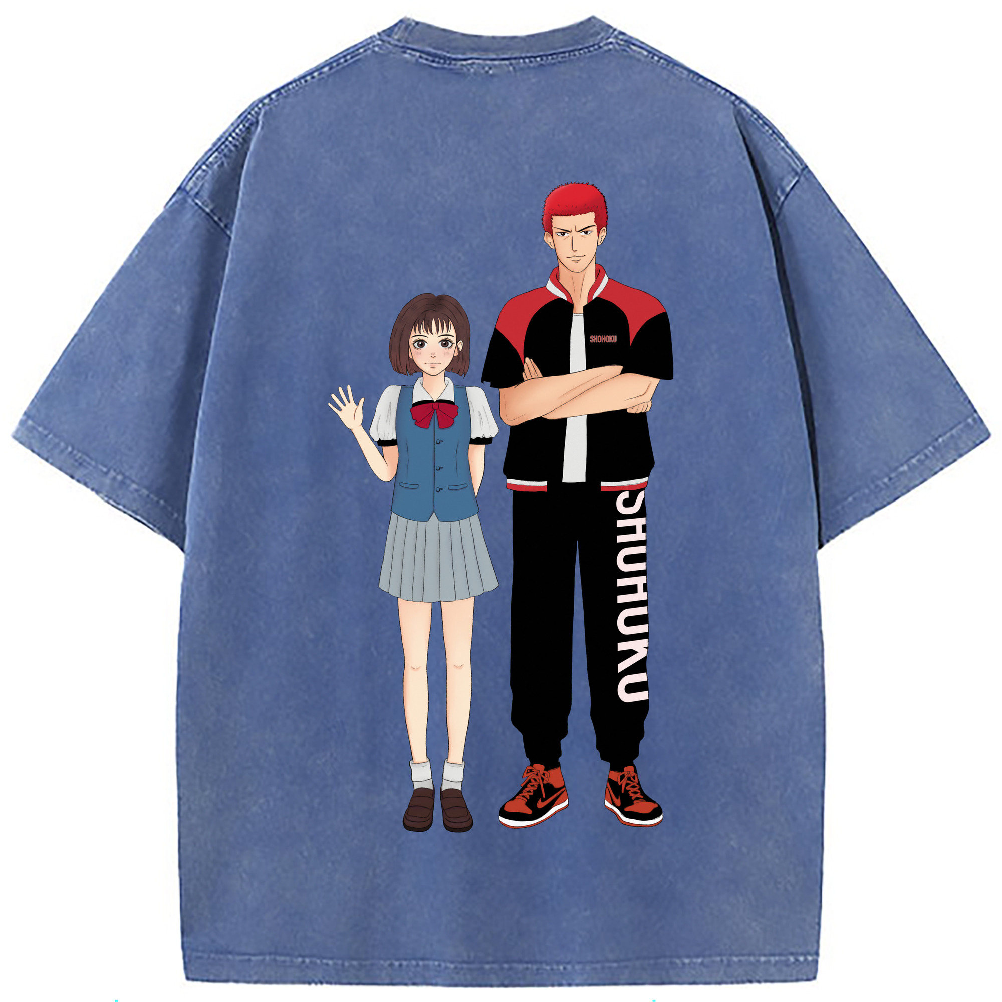 （画像用） SLAM DUNK／スラムダンク 綿100% ヴィンテージ風 半袖Tシャツ（背面プリント）
