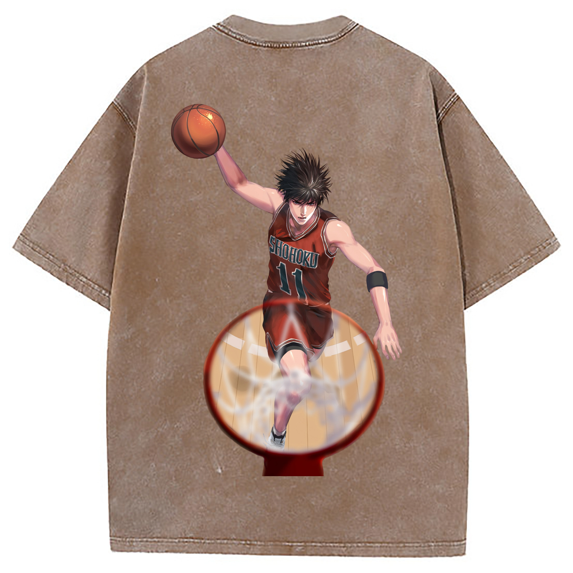 （画像用） SLAM DUNK／スラムダンク 綿100% ヴィンテージ風 半袖Tシャツ（背面プリント）