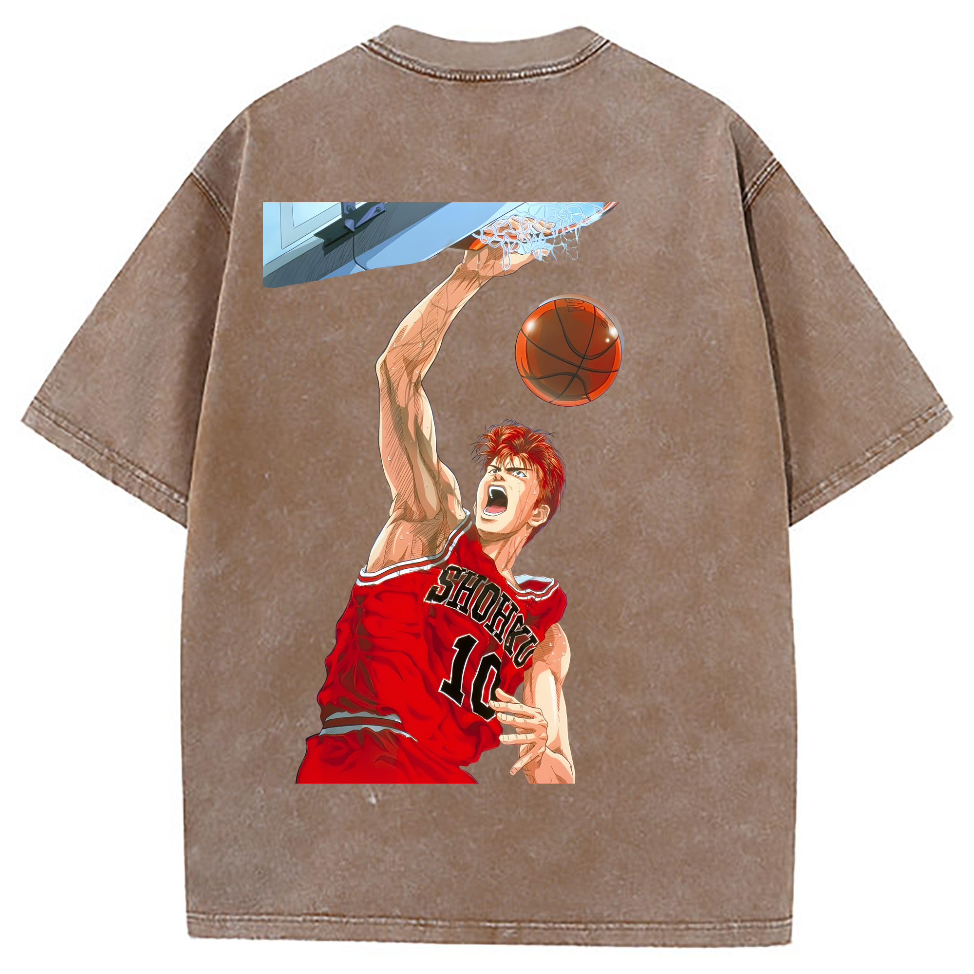 （画像用） SLAM DUNK／スラムダンク 綿100% ヴィンテージ風 半袖Tシャツ（背面プリント）