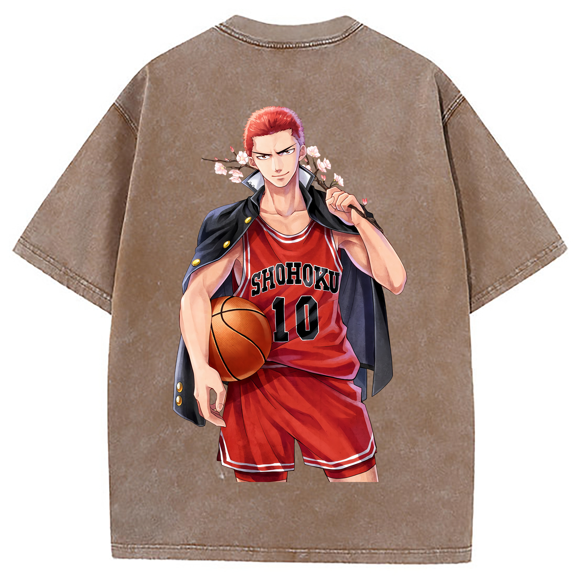 （画像用） SLAM DUNK／スラムダンク 綿100% ヴィンテージ風 半袖Tシャツ（背面プリント）