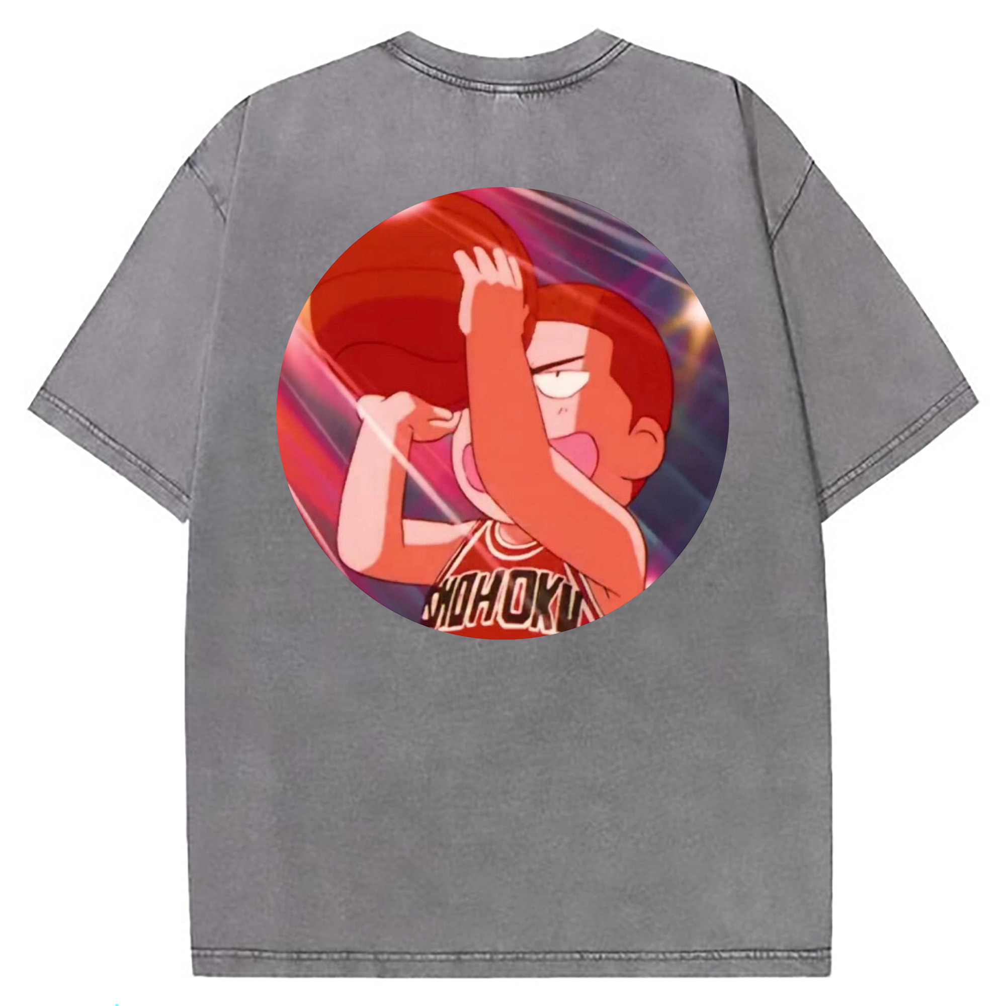 （画像用） SLAM DUNK／スラムダンク 綿100% ヴィンテージ風 半袖Tシャツ（背面プリント）