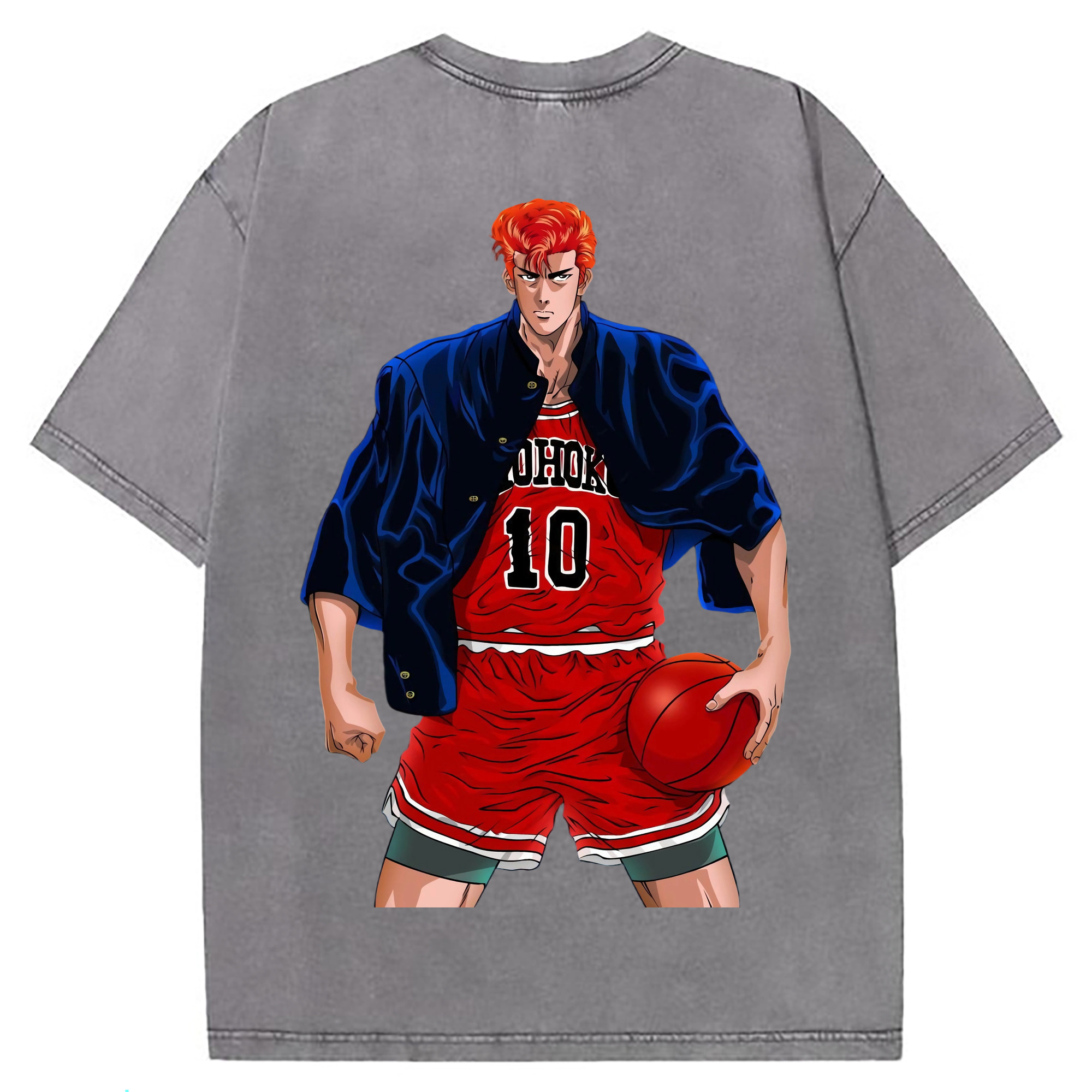 （画像用） SLAM DUNK／スラムダンク 綿100% ヴィンテージ風 半袖Tシャツ（背面プリント）