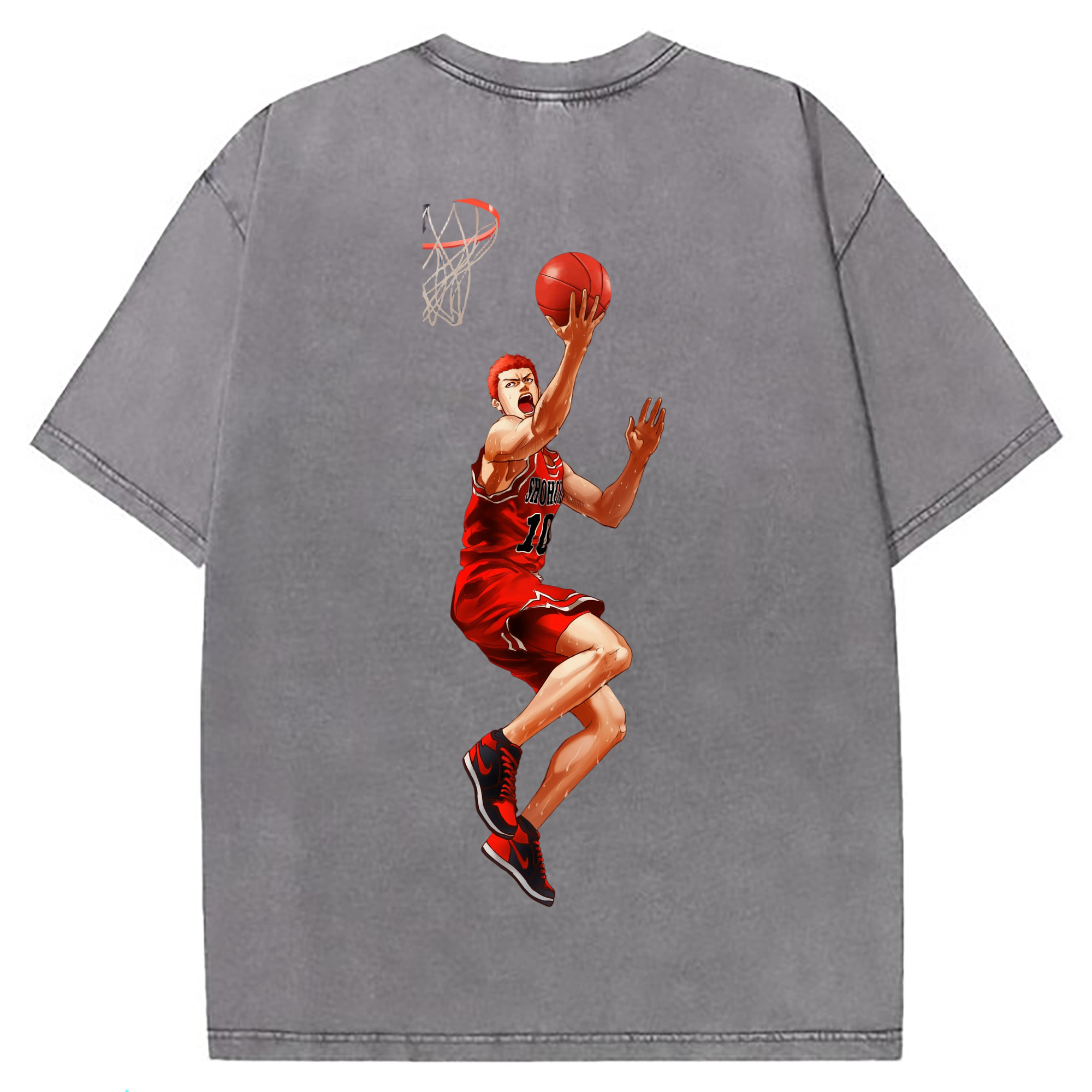 （画像用） SLAM DUNK／スラムダンク 綿100% ヴィンテージ風 半袖Tシャツ（背面プリント）