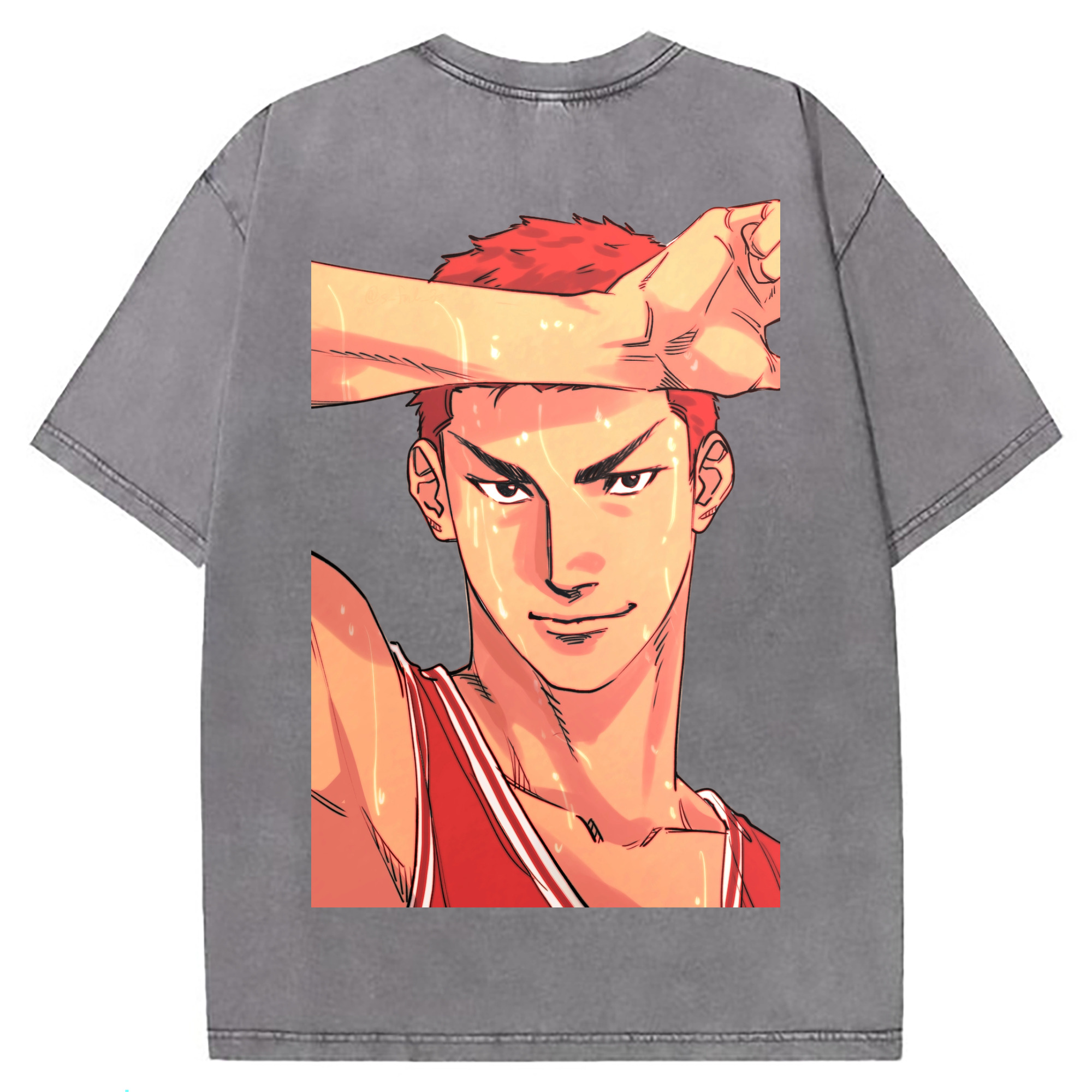 （画像用） SLAM DUNK／スラムダンク 綿100% ヴィンテージ風 半袖Tシャツ（背面プリント）