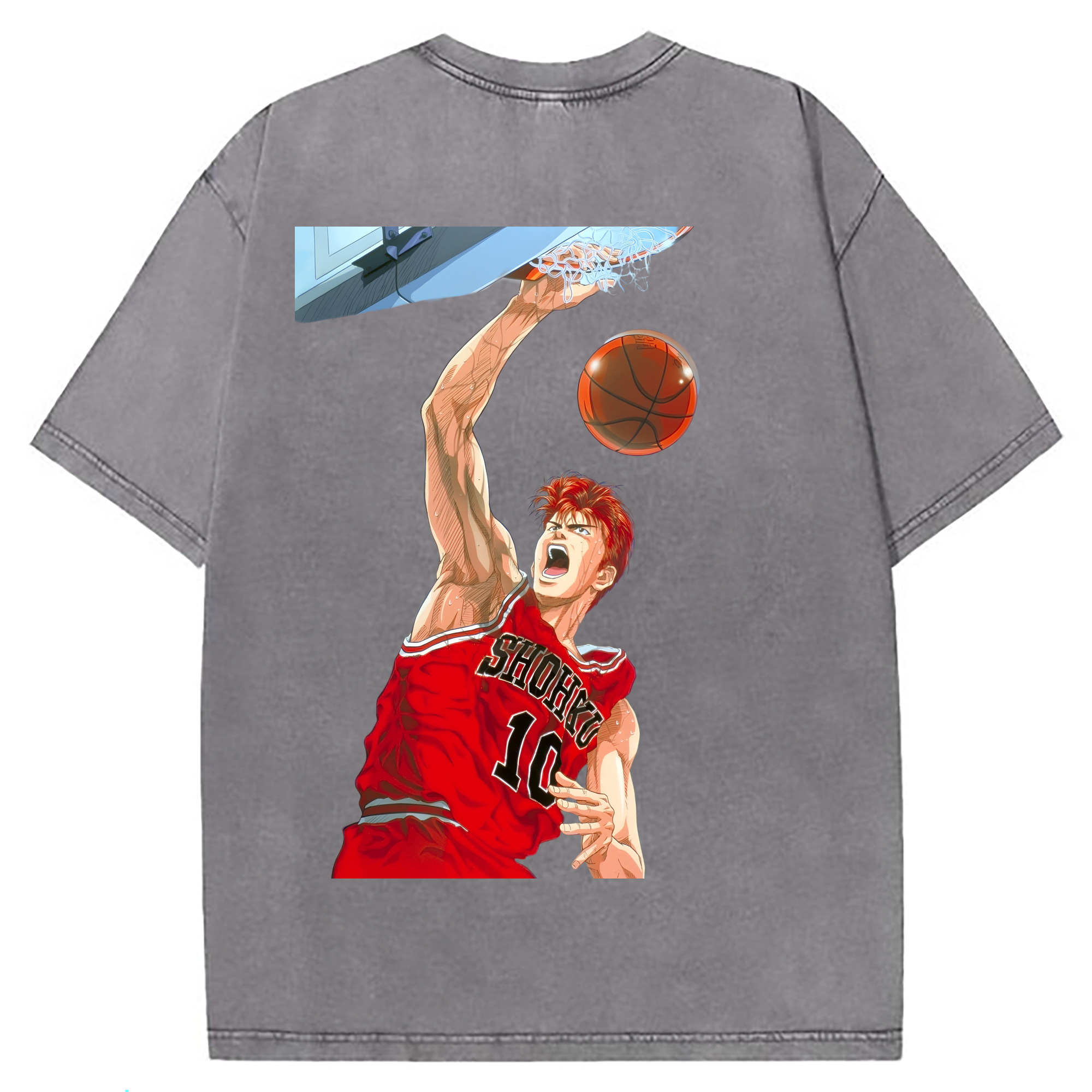 （画像用） SLAM DUNK／スラムダンク 綿100% ヴィンテージ風 半袖Tシャツ（背面プリント）