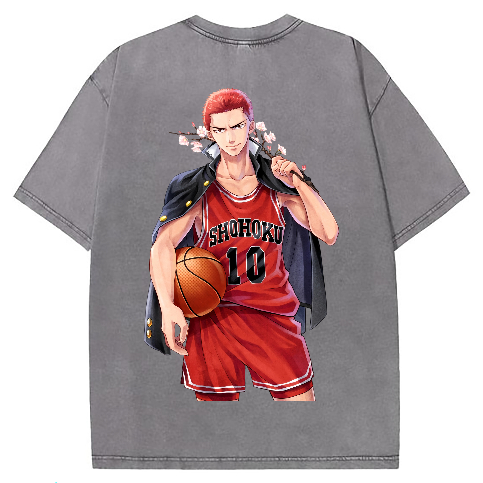 （画像用） SLAM DUNK／スラムダンク 綿100% ヴィンテージ風 半袖Tシャツ（背面プリント）
