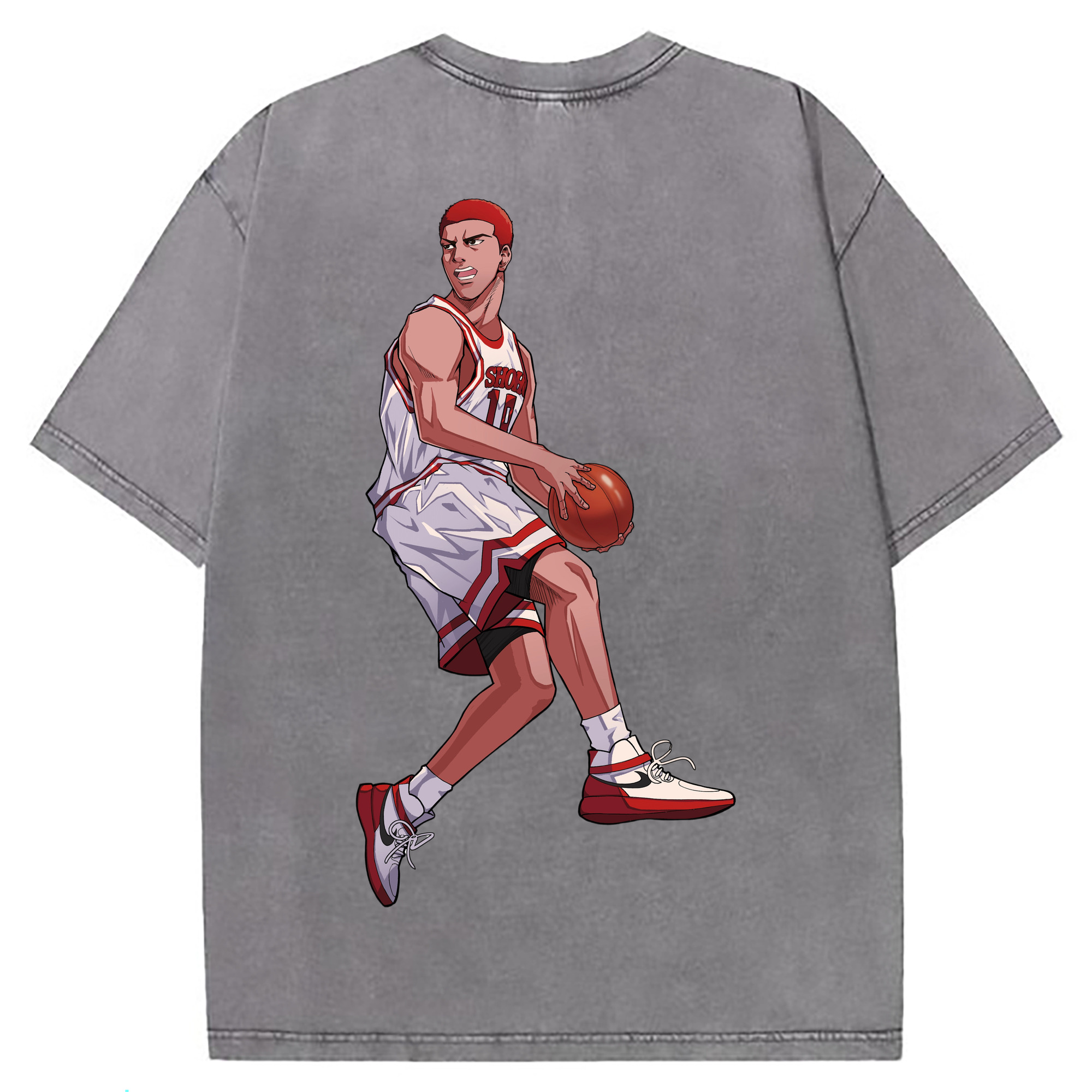 （画像用） SLAM DUNK／スラムダンク 綿100% ヴィンテージ風 半袖Tシャツ（背面プリント）