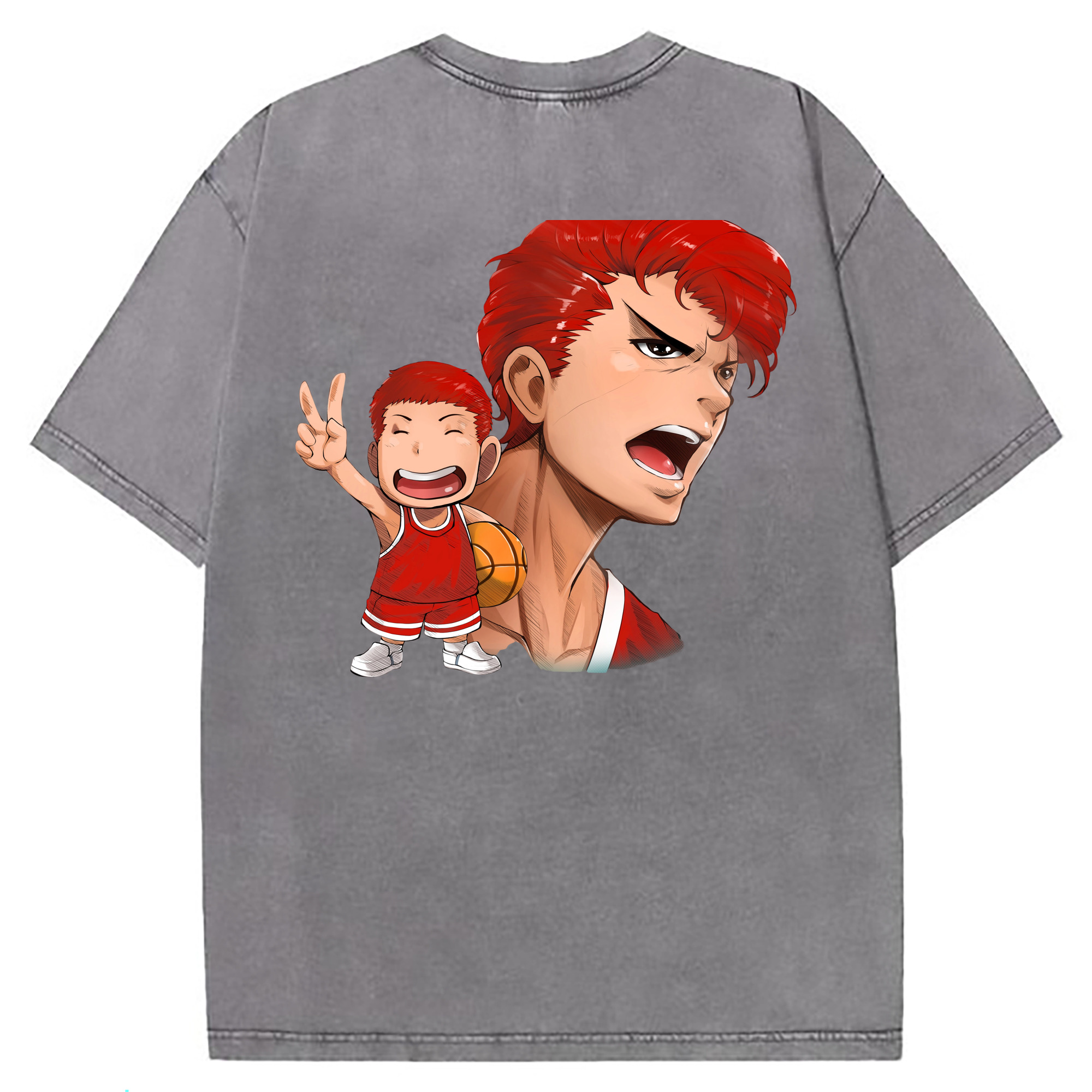 （画像用） SLAM DUNK／スラムダンク 綿100% ヴィンテージ風 半袖Tシャツ（背面プリント）
