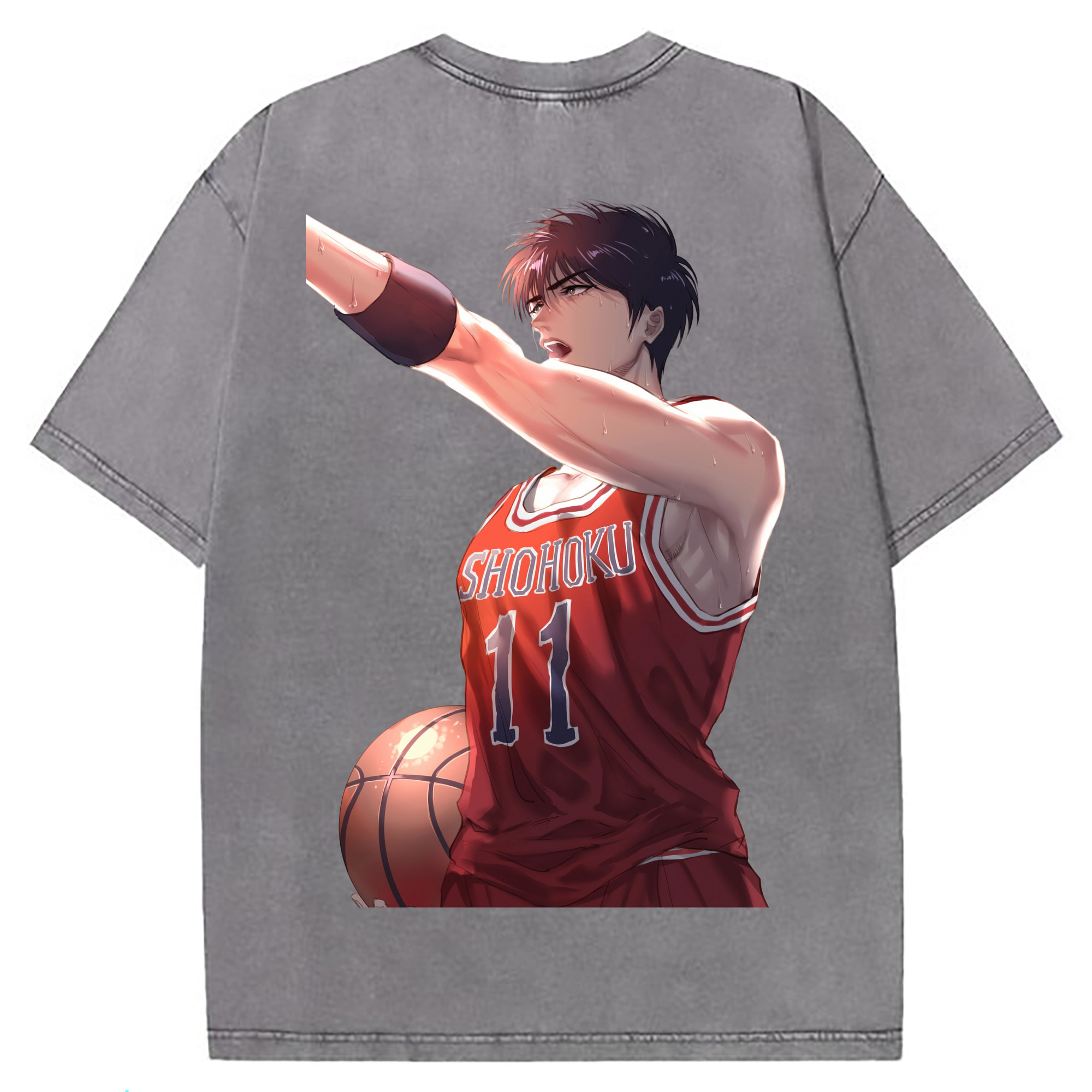 （画像用） SLAM DUNK／スラムダンク 綿100% ヴィンテージ風 半袖Tシャツ（背面プリント）