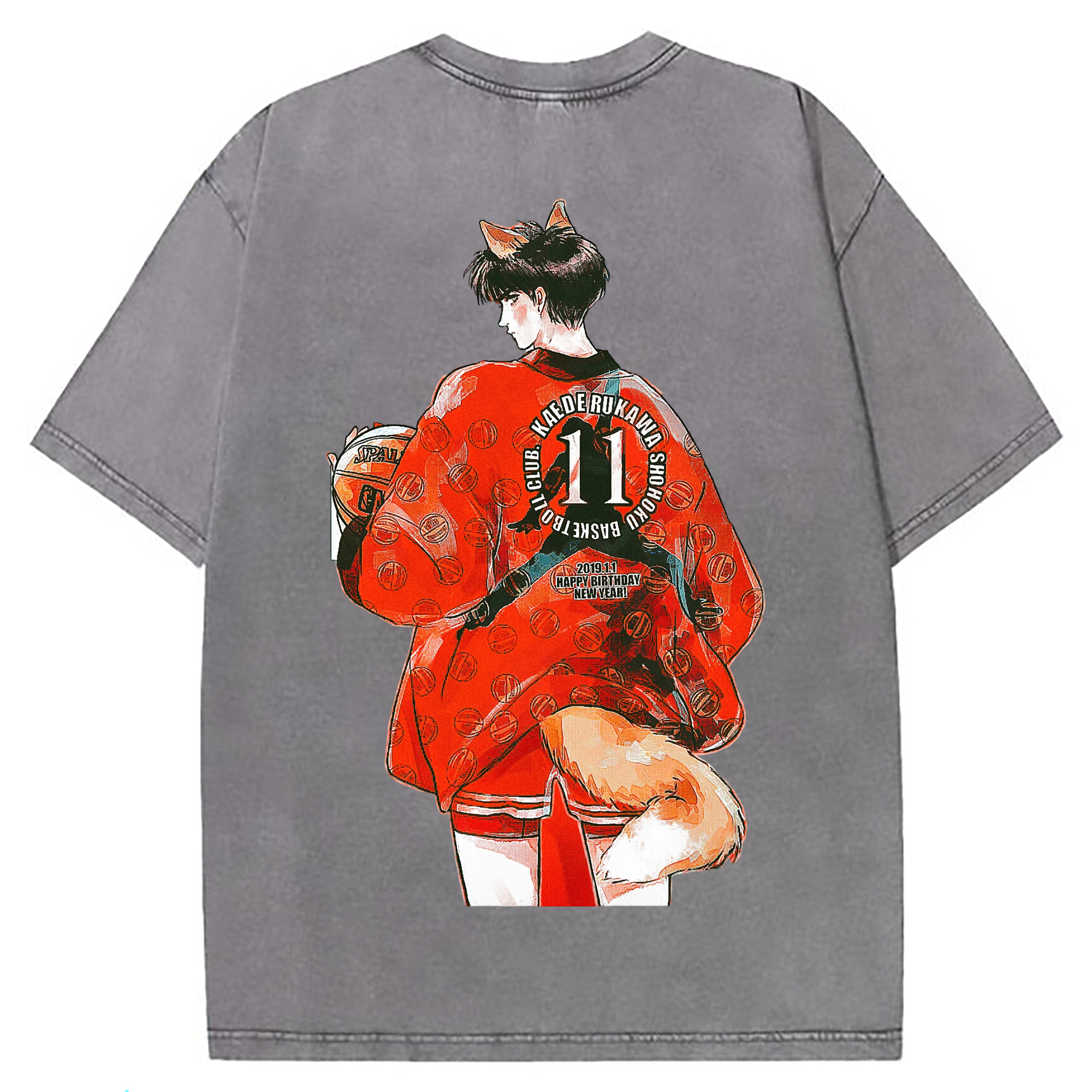 （画像用） SLAM DUNK／スラムダンク 綿100% ヴィンテージ風 半袖Tシャツ（背面プリント）