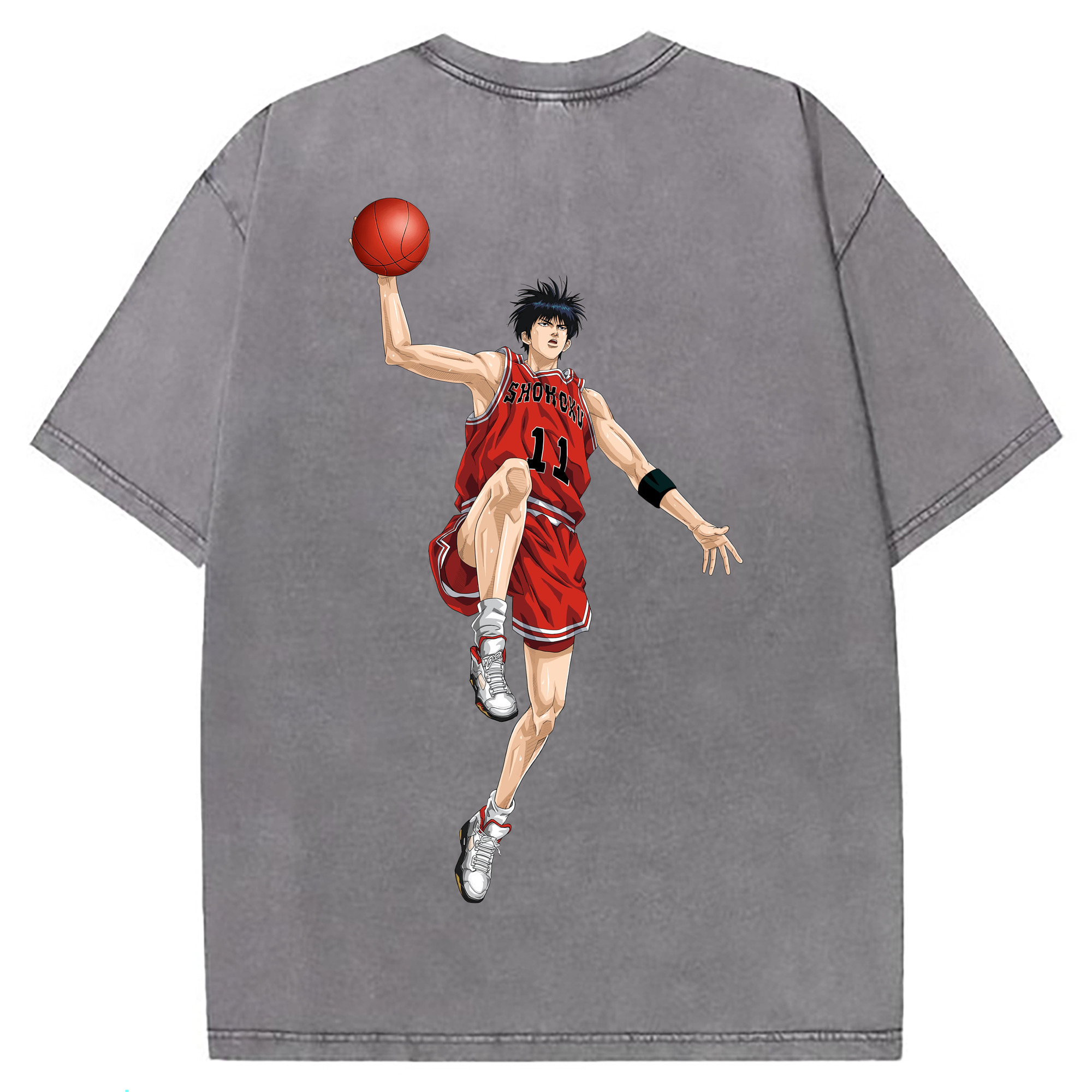 （画像用） SLAM DUNK／スラムダンク 綿100% ヴィンテージ風 半袖Tシャツ（背面プリント）