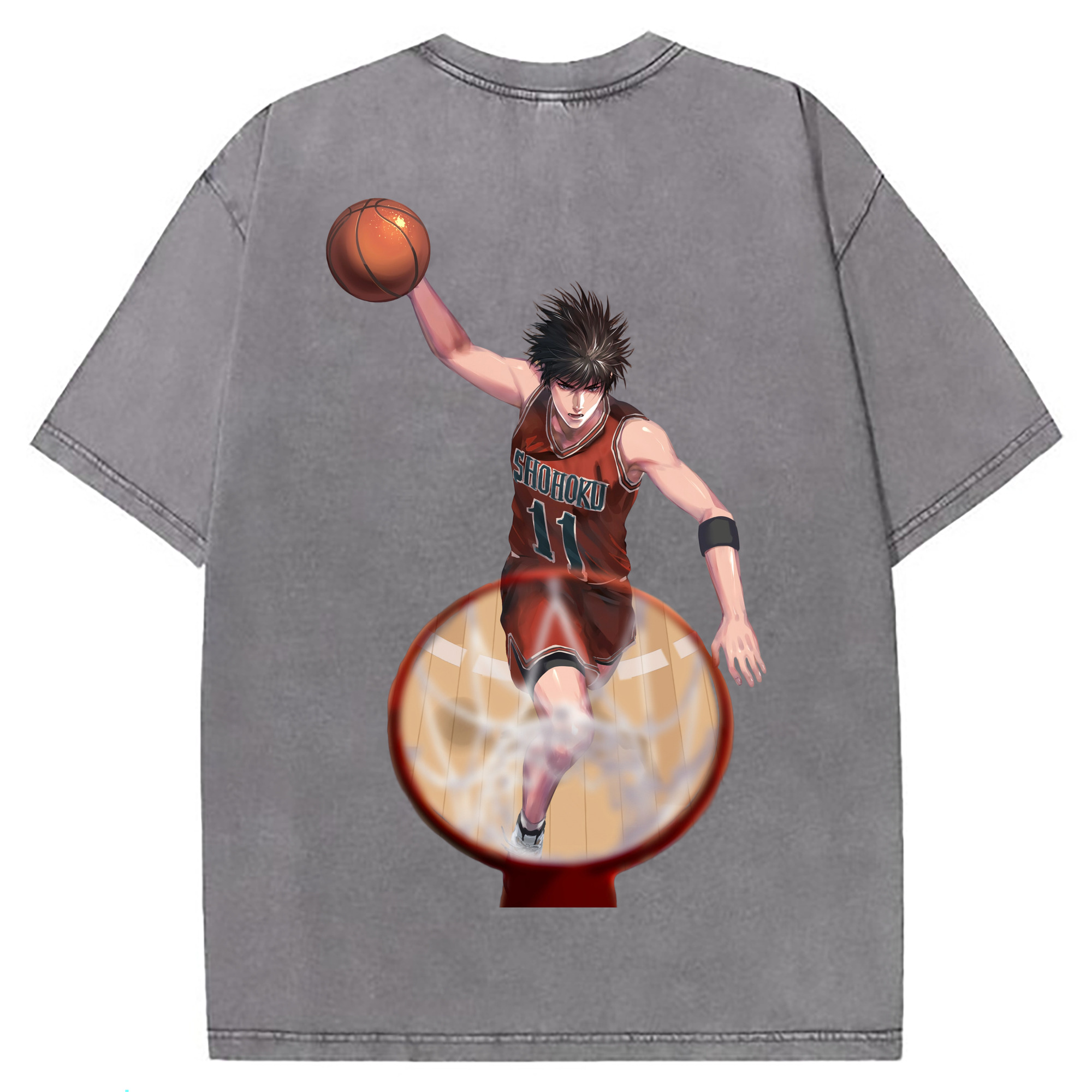（画像用） SLAM DUNK／スラムダンク 綿100% ヴィンテージ風 半袖Tシャツ（背面プリント）