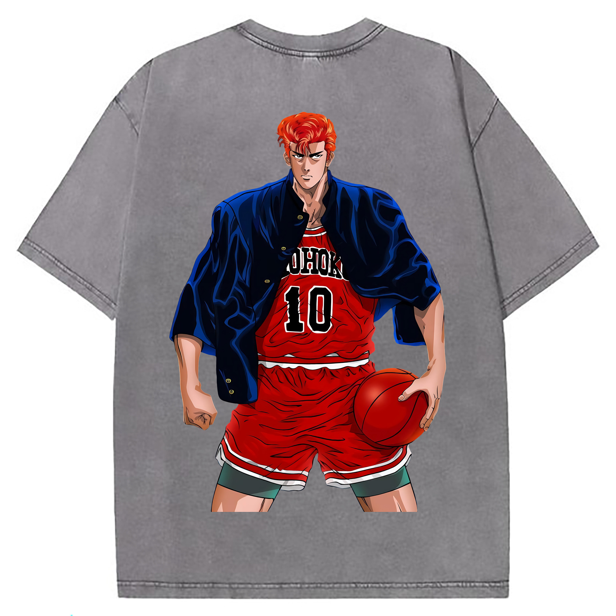 （画像用） SLAM DUNK／スラムダンク 綿100% ヴィンテージ風 半袖Tシャツ（背面プリント）