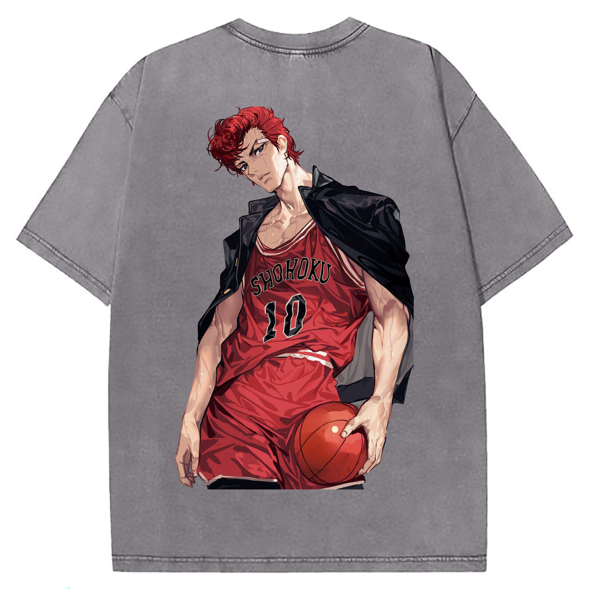 （画像用） SLAM DUNK／スラムダンク 綿100% ヴィンテージ風 半袖Tシャツ（背面プリント）