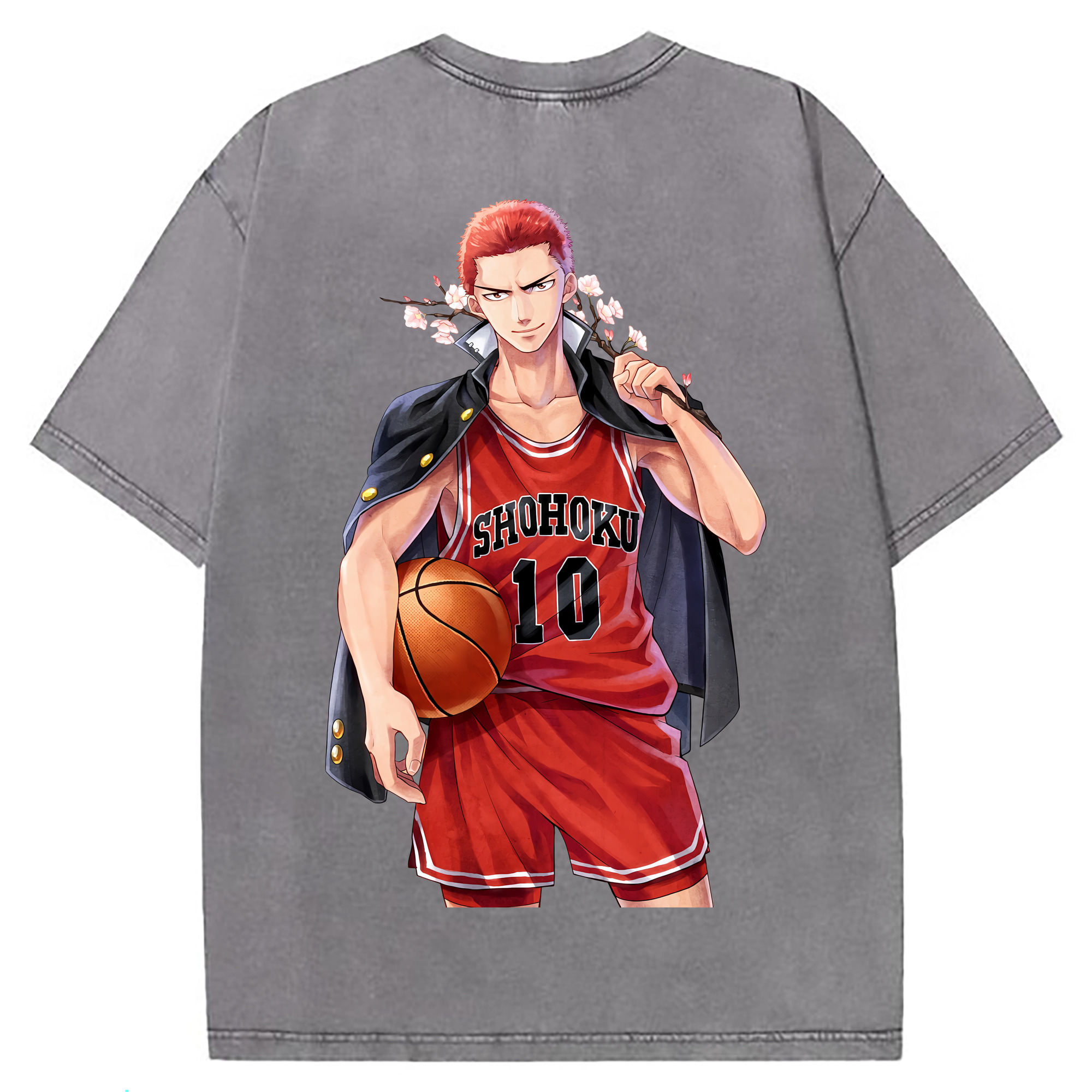 （画像用） SLAM DUNK／スラムダンク 綿100% ヴィンテージ風 半袖Tシャツ（背面プリント）