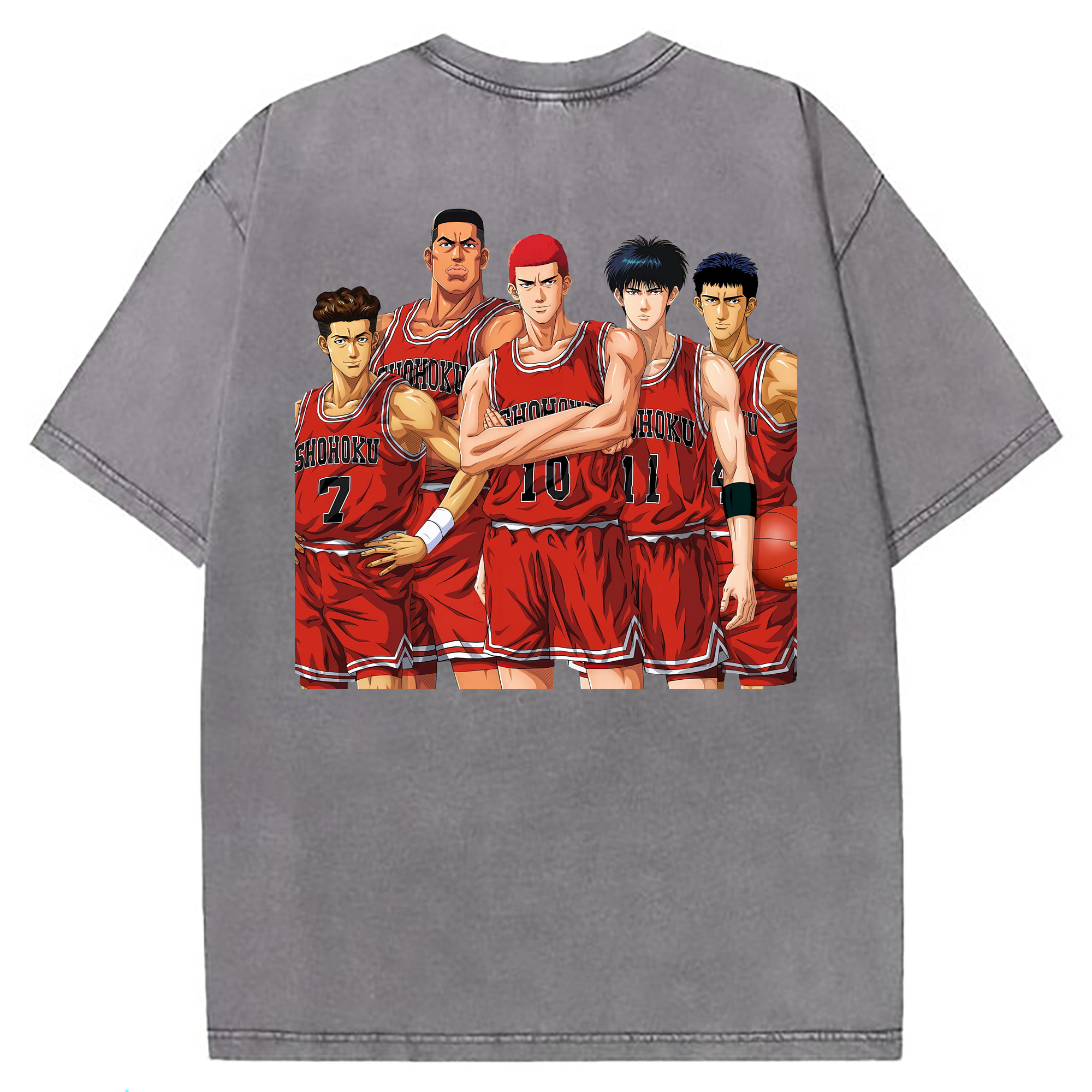 （画像用） SLAM DUNK／スラムダンク 綿100% ヴィンテージ風 半袖Tシャツ（背面プリント）