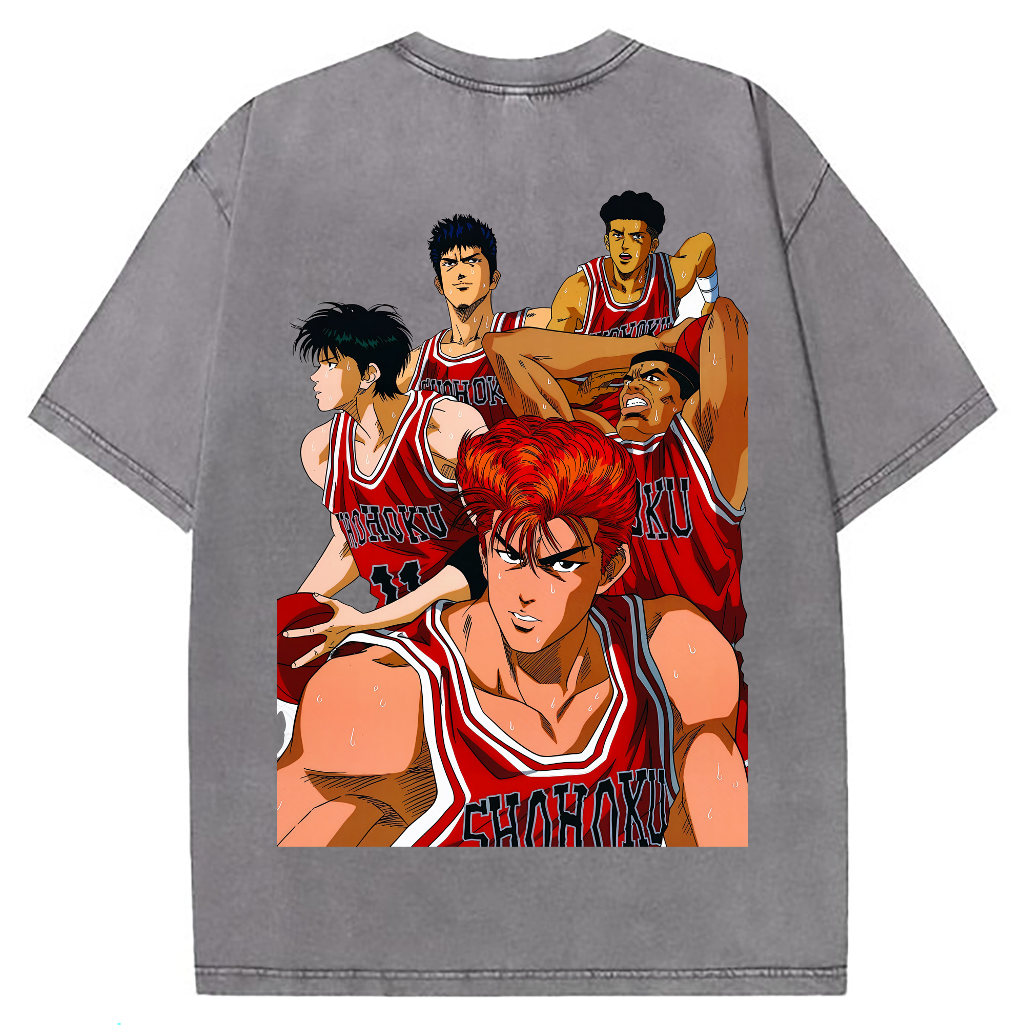 （画像用） SLAM DUNK／スラムダンク 綿100% ヴィンテージ風 半袖Tシャツ（背面プリント）