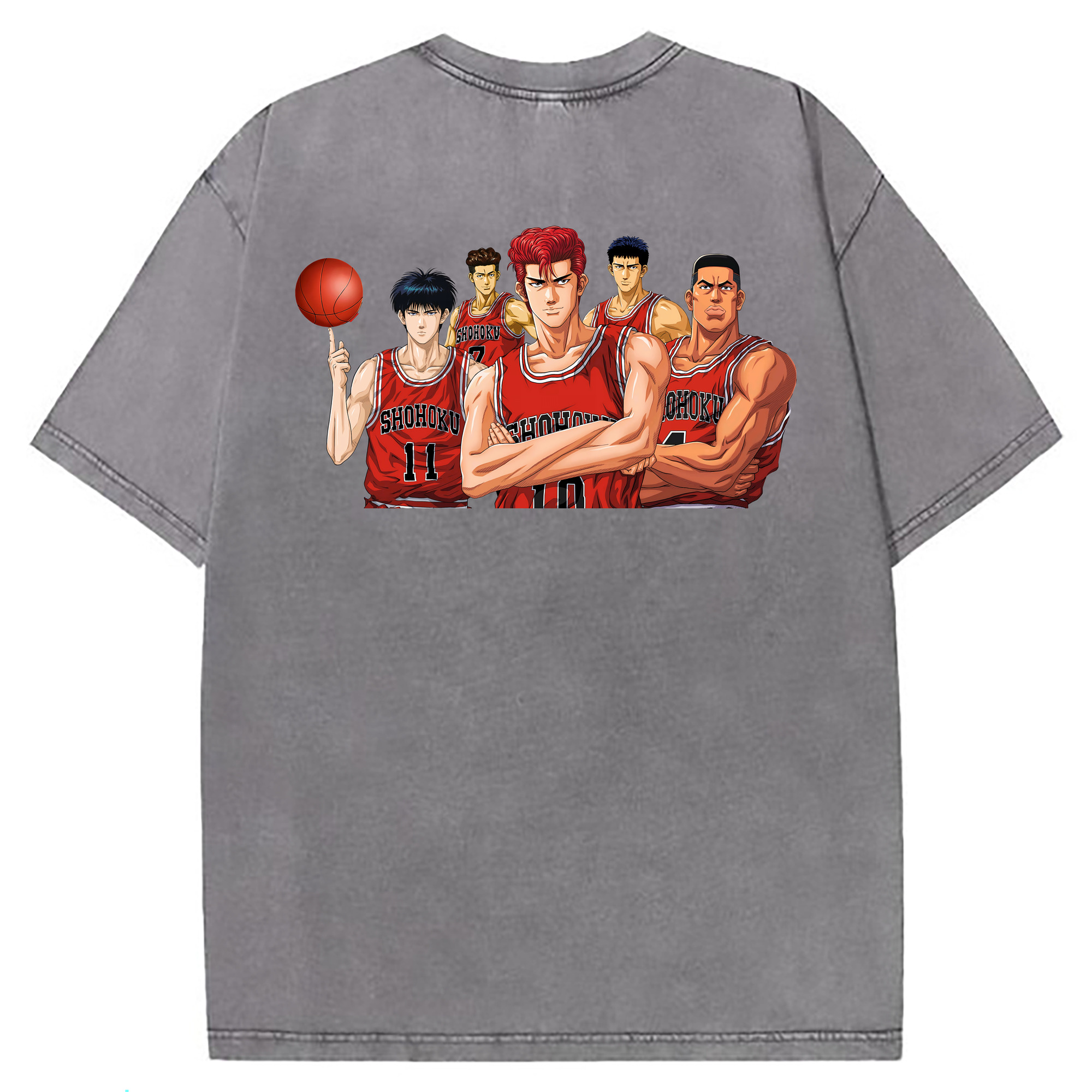 （画像用） SLAM DUNK／スラムダンク 綿100% ヴィンテージ風 半袖Tシャツ（背面プリント）