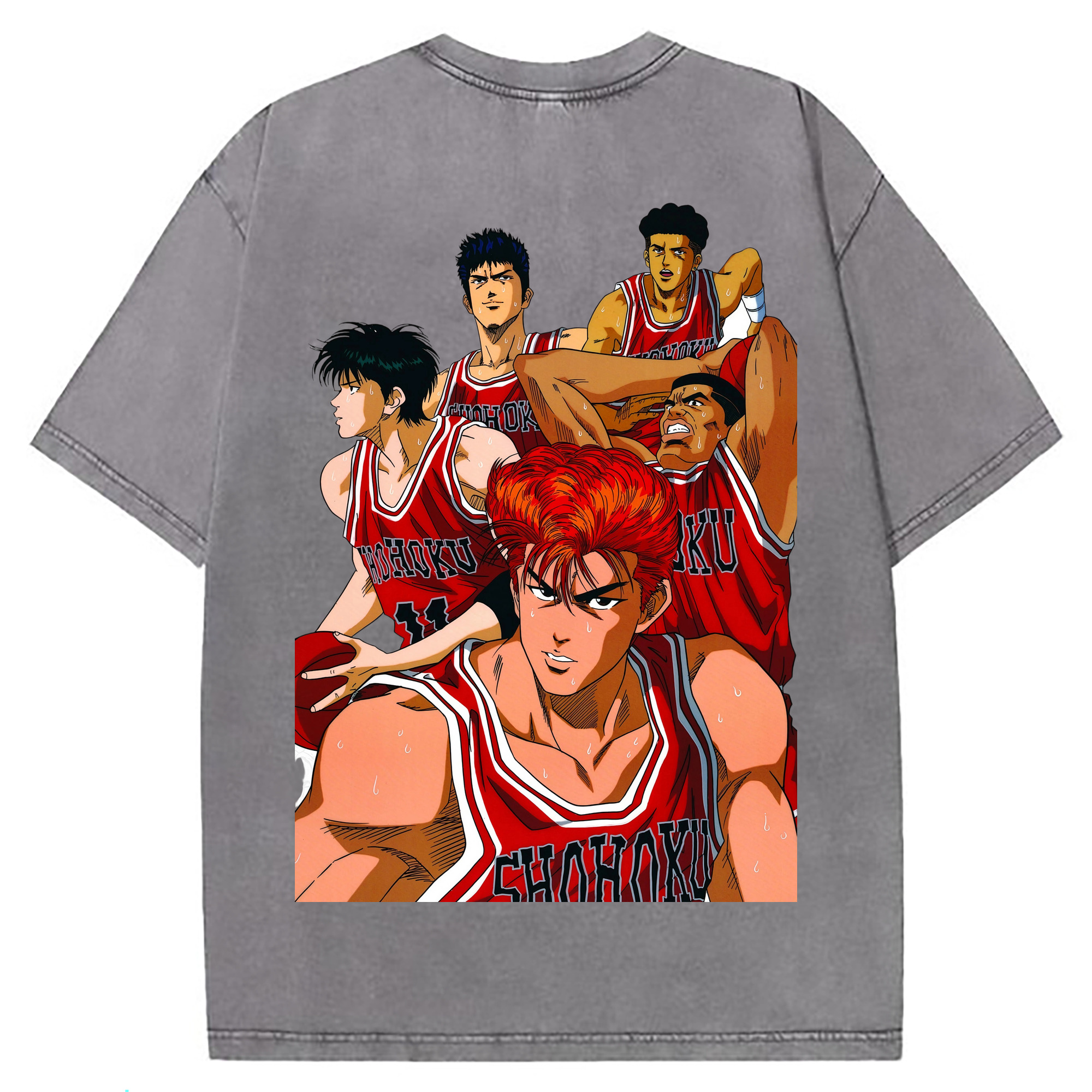 （画像用） SLAM DUNK／スラムダンク 綿100% ヴィンテージ風 半袖Tシャツ（背面プリント）