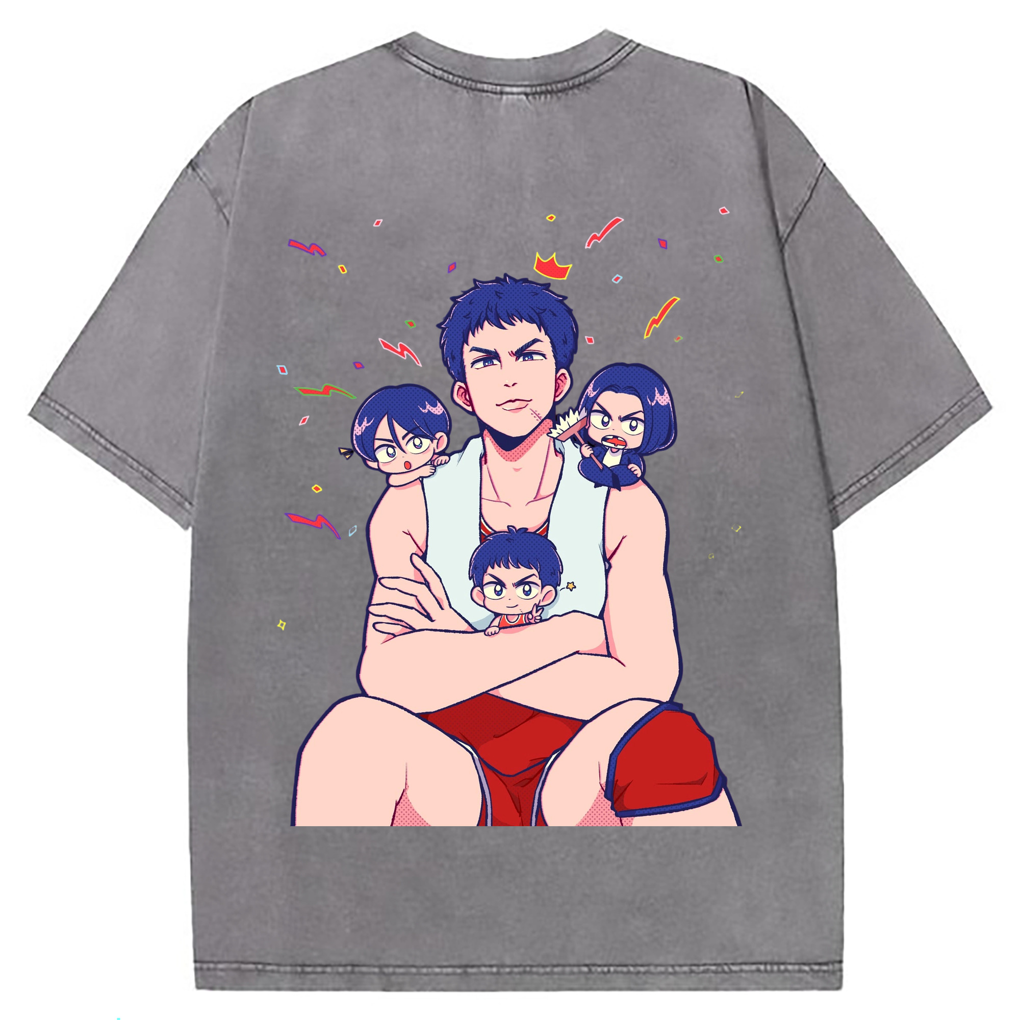 （画像用） SLAM DUNK／スラムダンク 綿100% ヴィンテージ風 半袖Tシャツ（背面プリント）