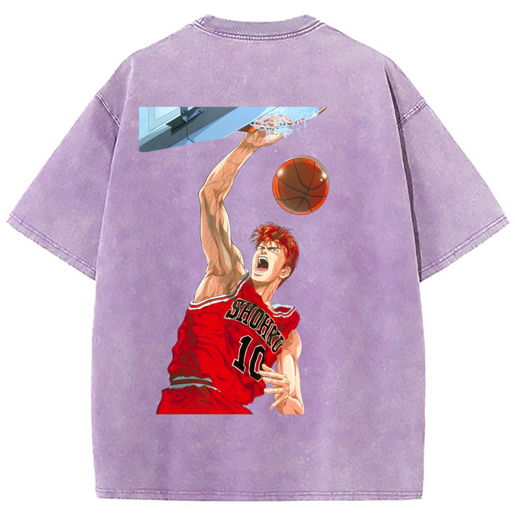 （画像用） SLAM DUNK／スラムダンク 綿100% ヴィンテージ風 半袖Tシャツ（背面プリント）