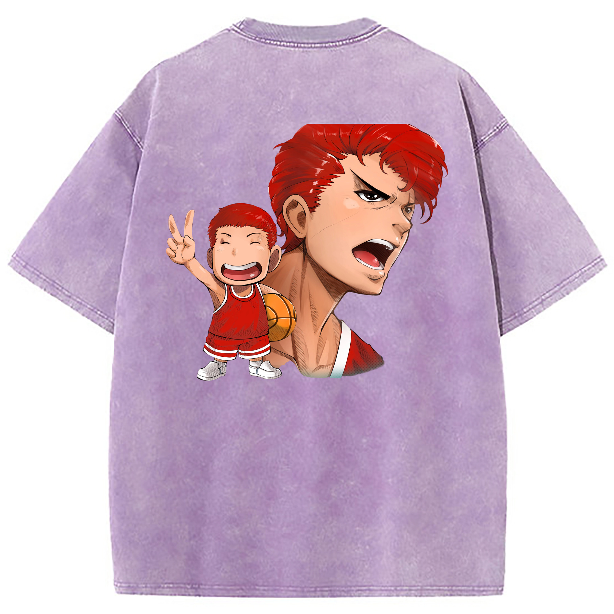 （画像用） SLAM DUNK／スラムダンク 綿100% ヴィンテージ風 半袖Tシャツ（背面プリント）