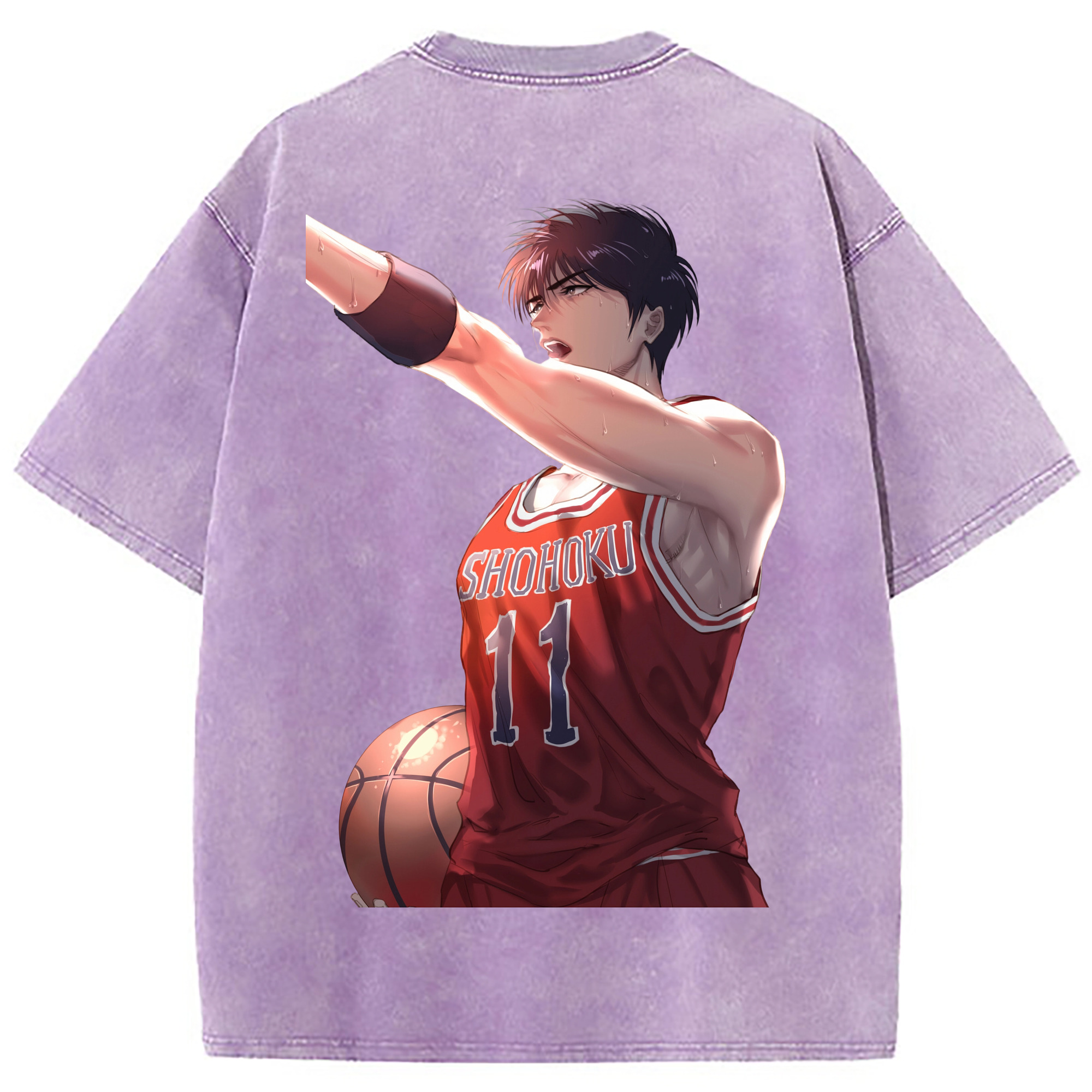 （画像用） SLAM DUNK／スラムダンク 綿100% ヴィンテージ風 半袖Tシャツ（背面プリント）